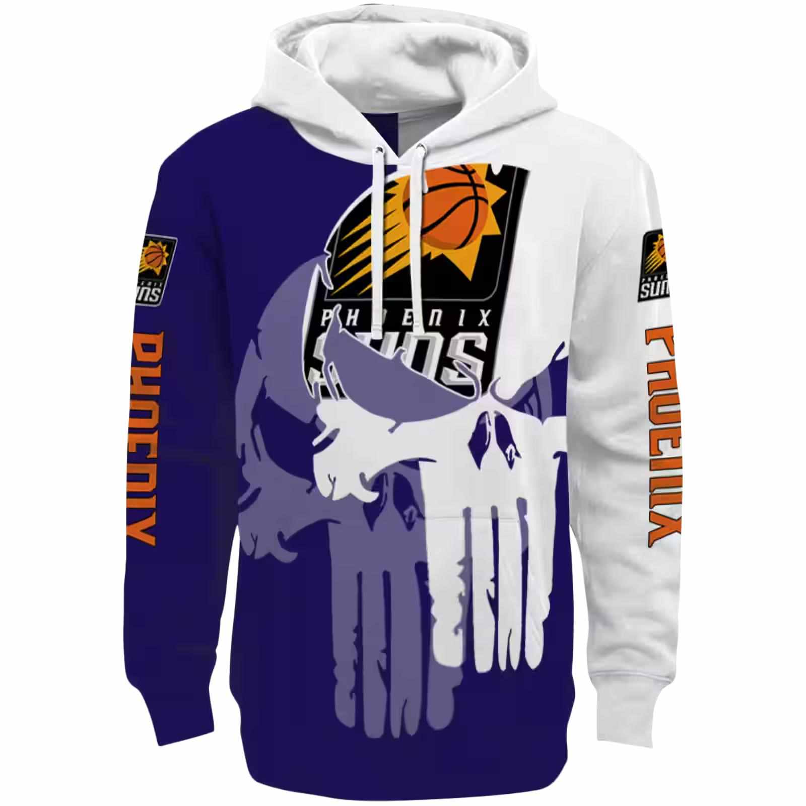 Phoenix Suns Graphic Punisher Purple White Hoodie