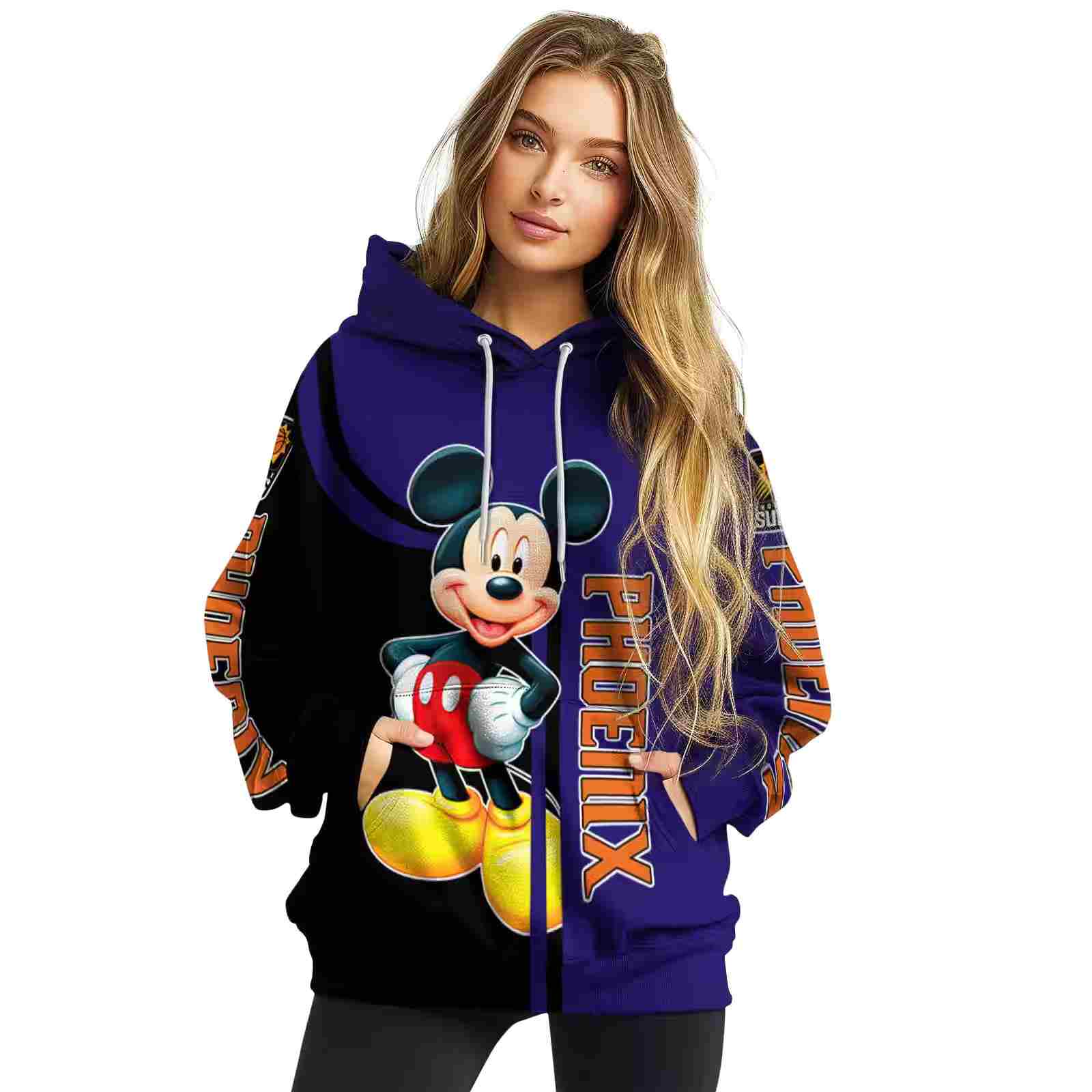 phoenix suns mickey mouse purple black hoodie high quality