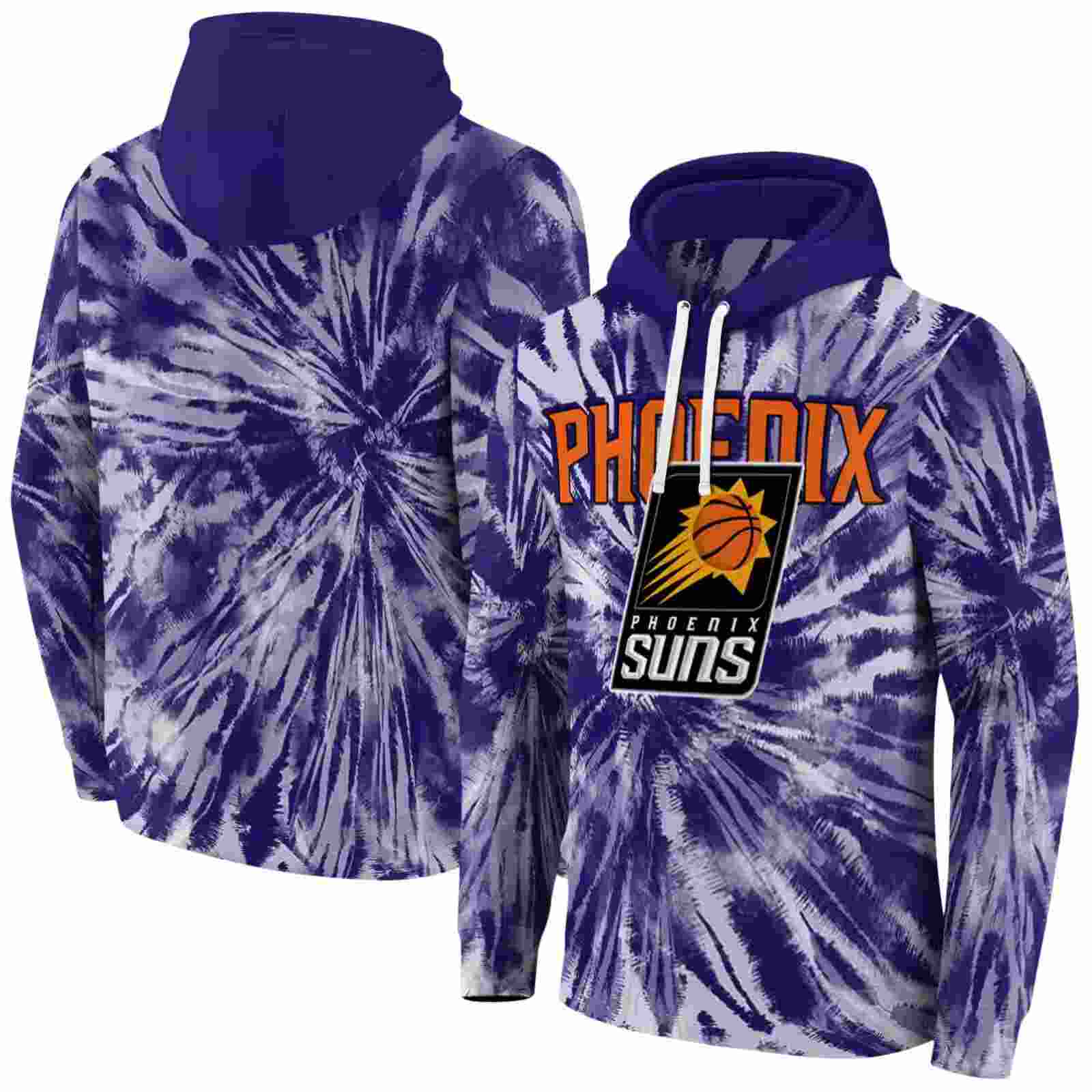 phoenix suns tie dye pattern purple hoodie fashion forward