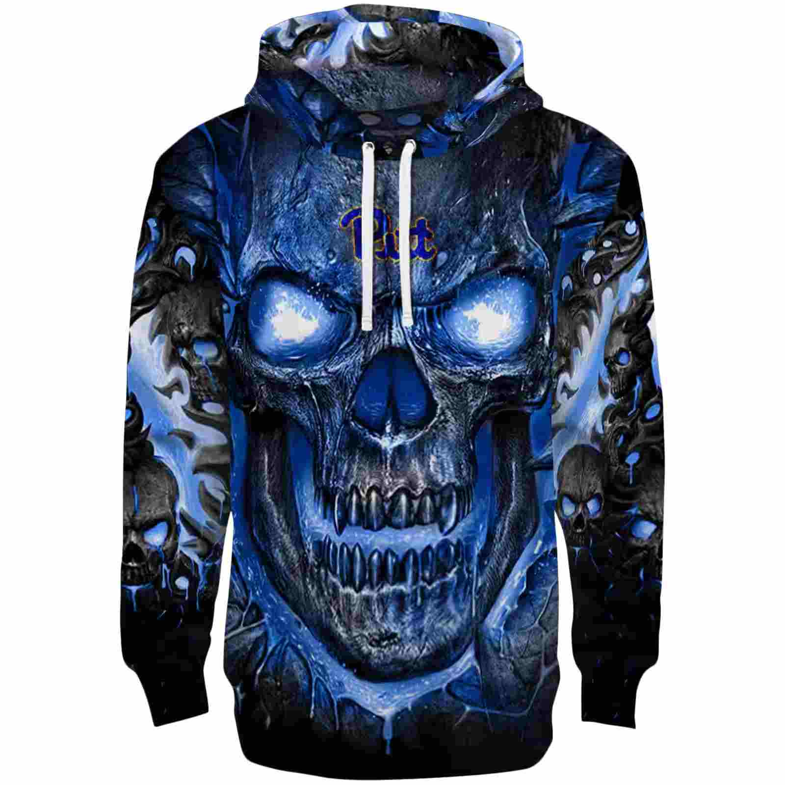 Pittsburgh Panthers Demonic Skull Royal Black Hoodie