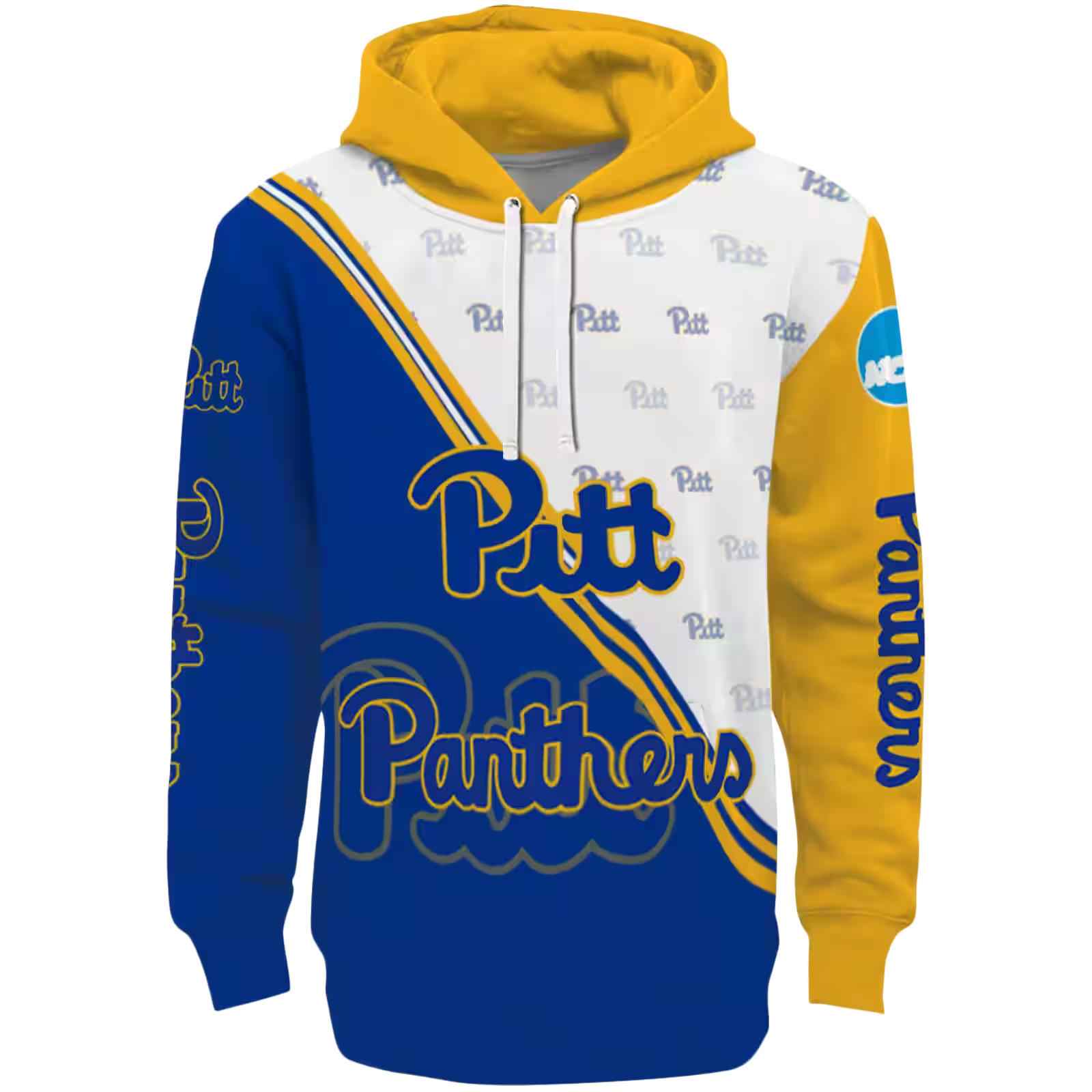 Pittsburgh Panthers Diagonal Stripe Royal White Hoodie