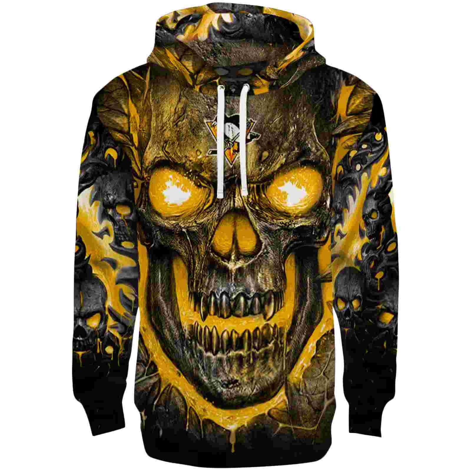 Pittsburgh Penguins Demonic Skull Yellow Black Hoodie