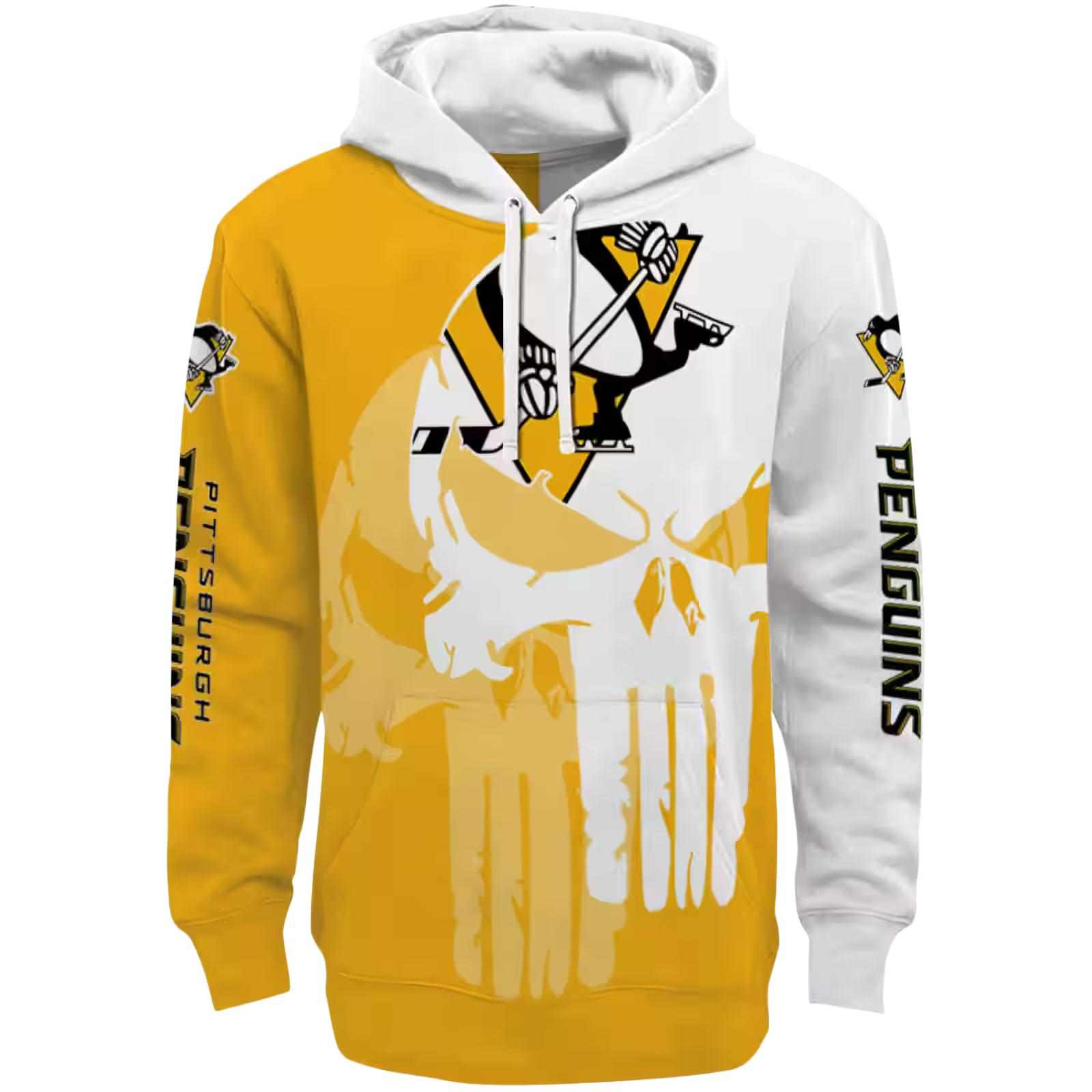 Pittsburgh Penguins Graphic Punisher Yellow White Hoodie