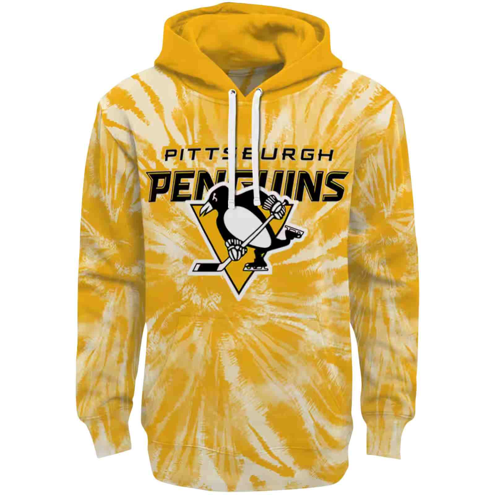 Pittsburgh Penguins Tie Dye Pattern Yellow Hoodie