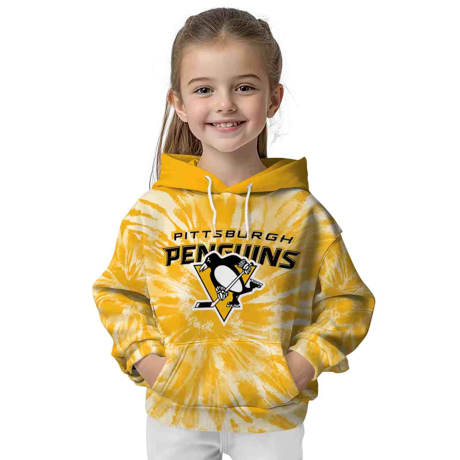 pittsburgh penguins tie dye pattern yellow hoodie top rated