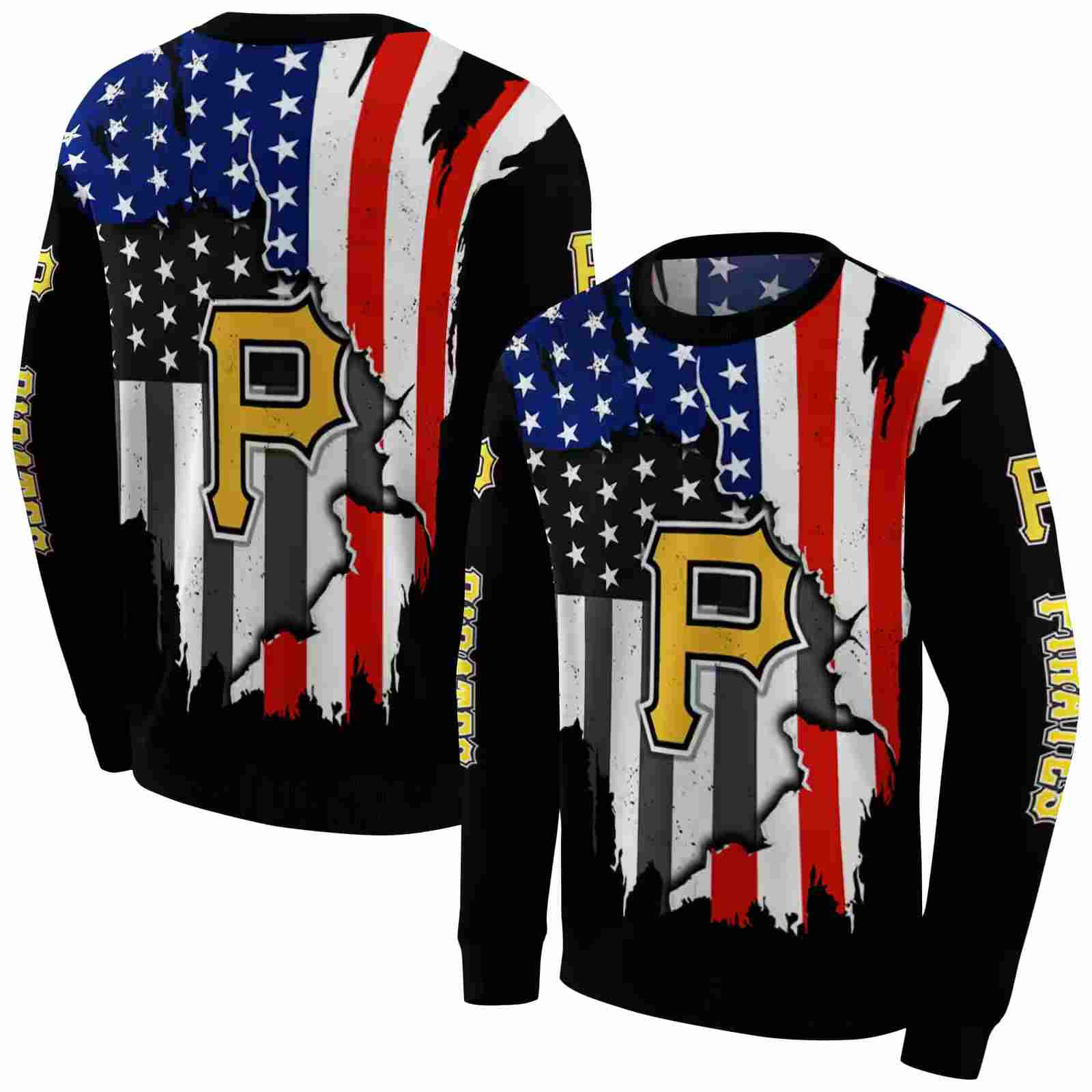 pittsburgh pirates american pride black hoodie premium grade