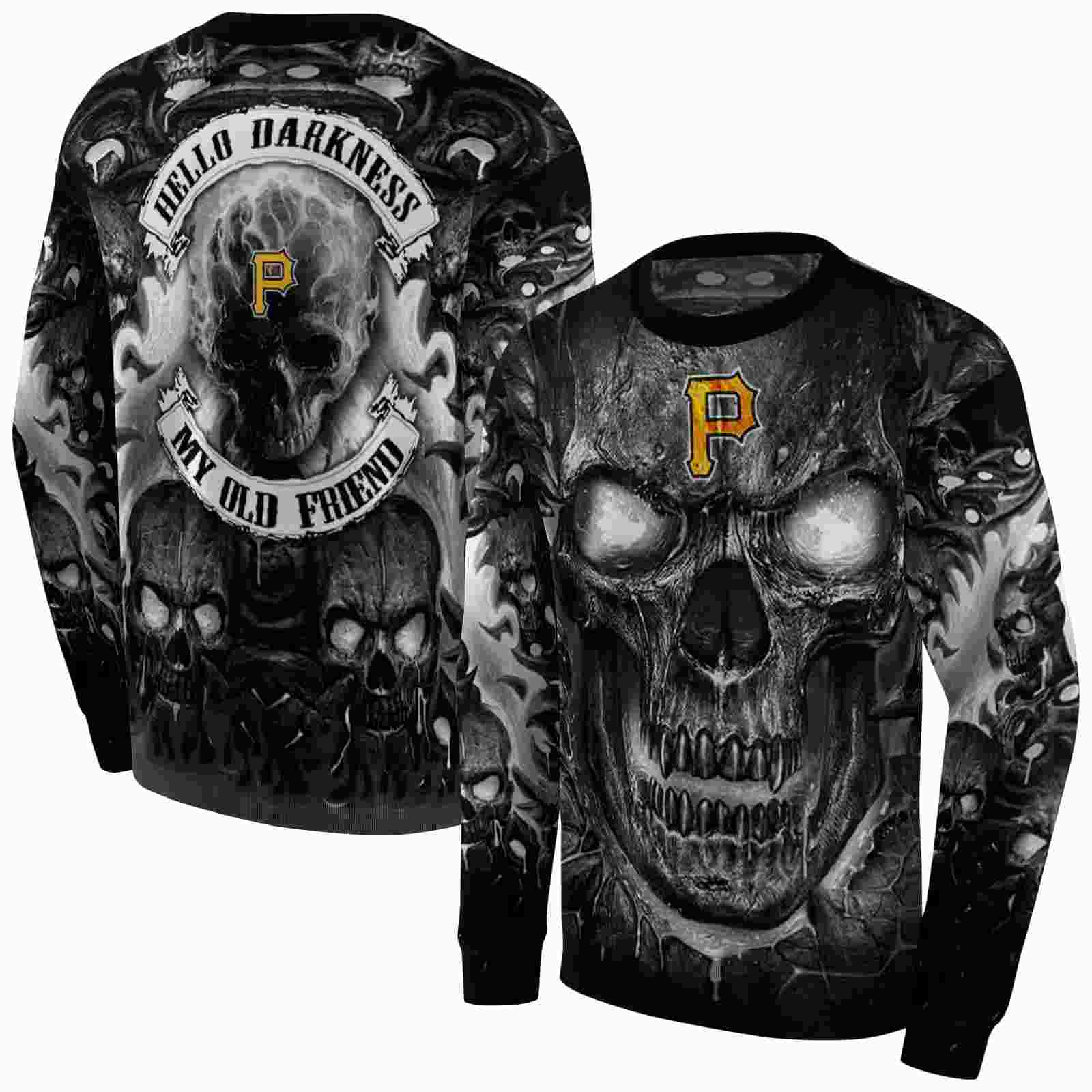 pittsburgh pirates demonic skull black hoodie premium grade