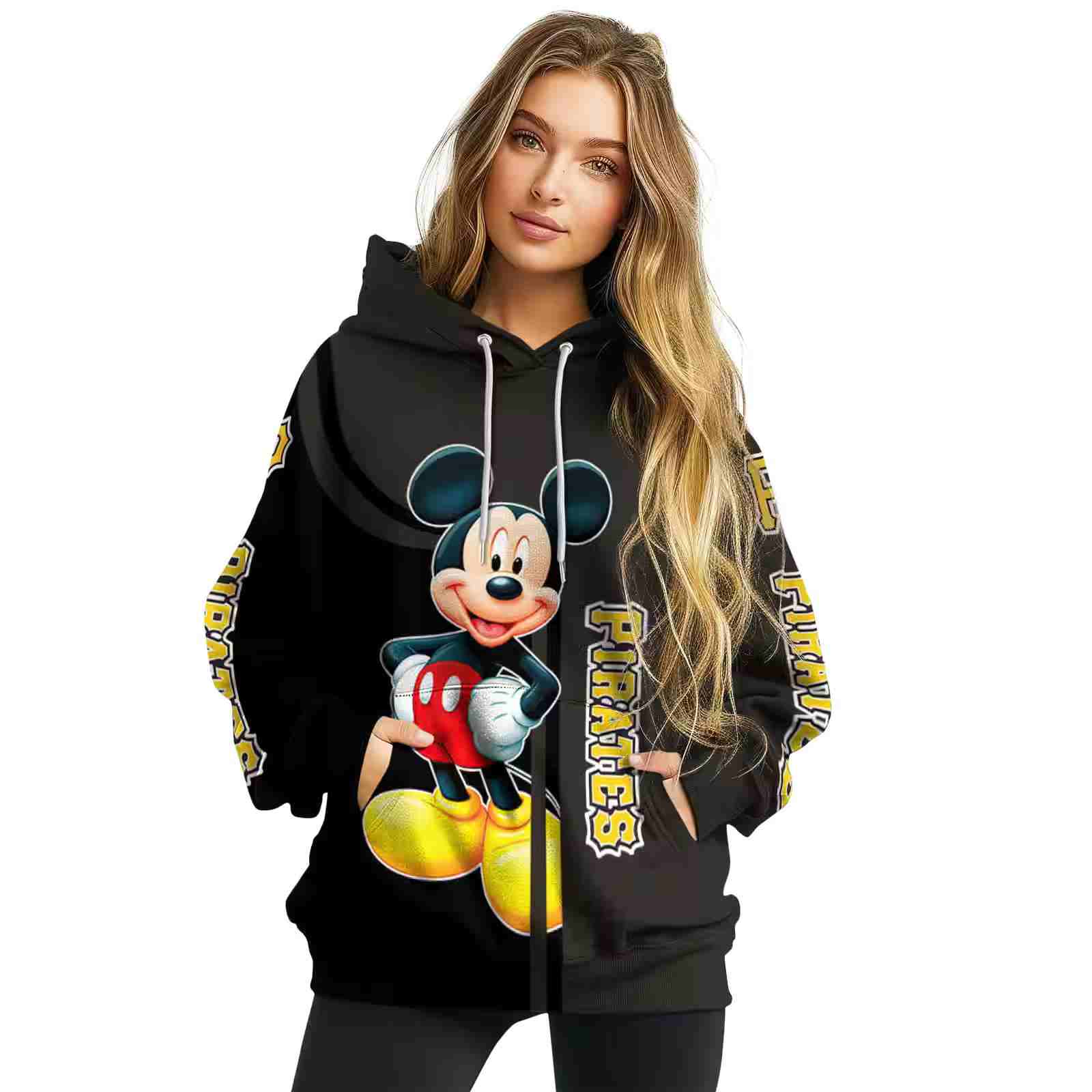 pittsburgh pirates mickey mouse black hoodie high quality