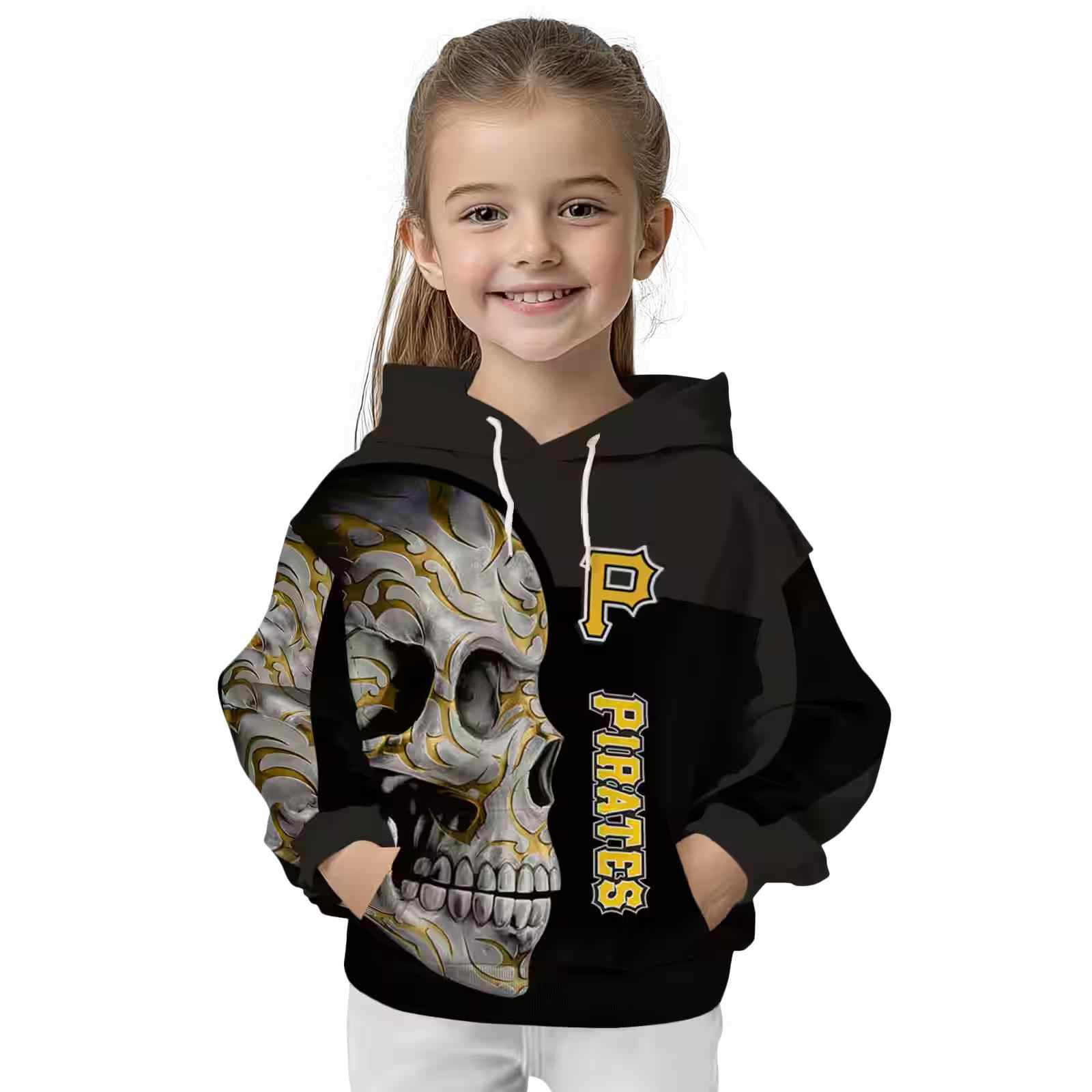 pittsburgh pirates skull motif black hoodie top rated