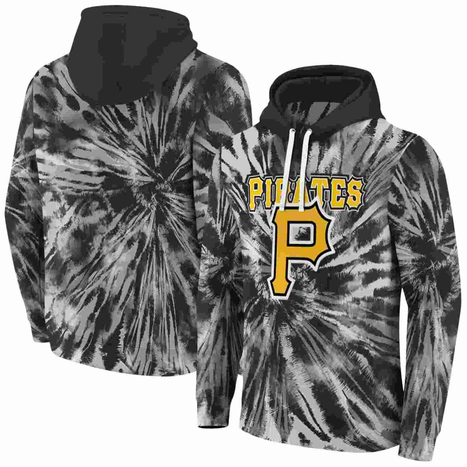 pittsburgh pirates tie dye pattern black hoodie fashion forward