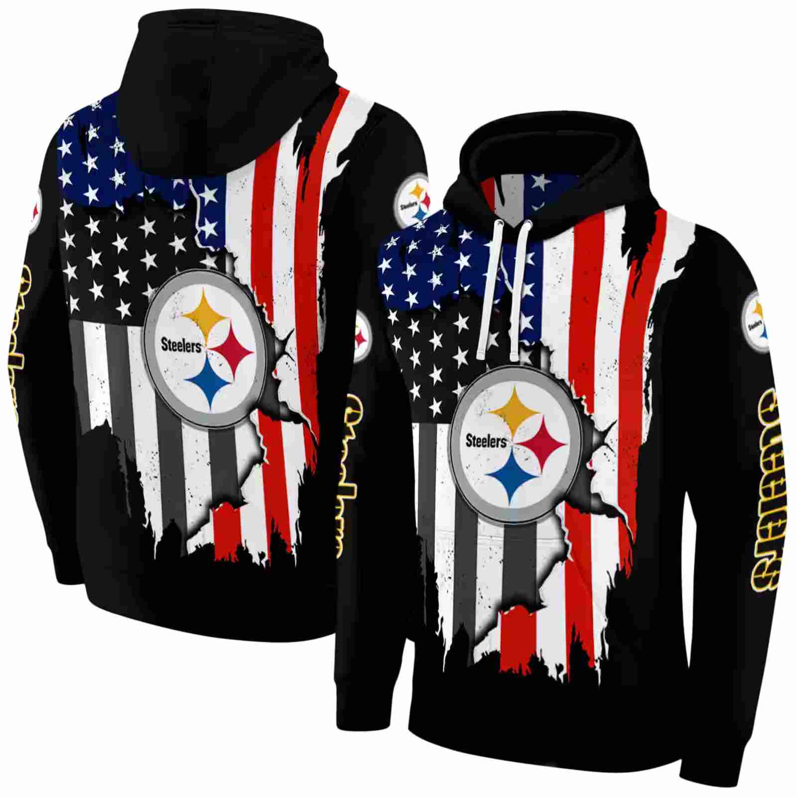 pittsburgh steelers american pride black hoodie fashion forward