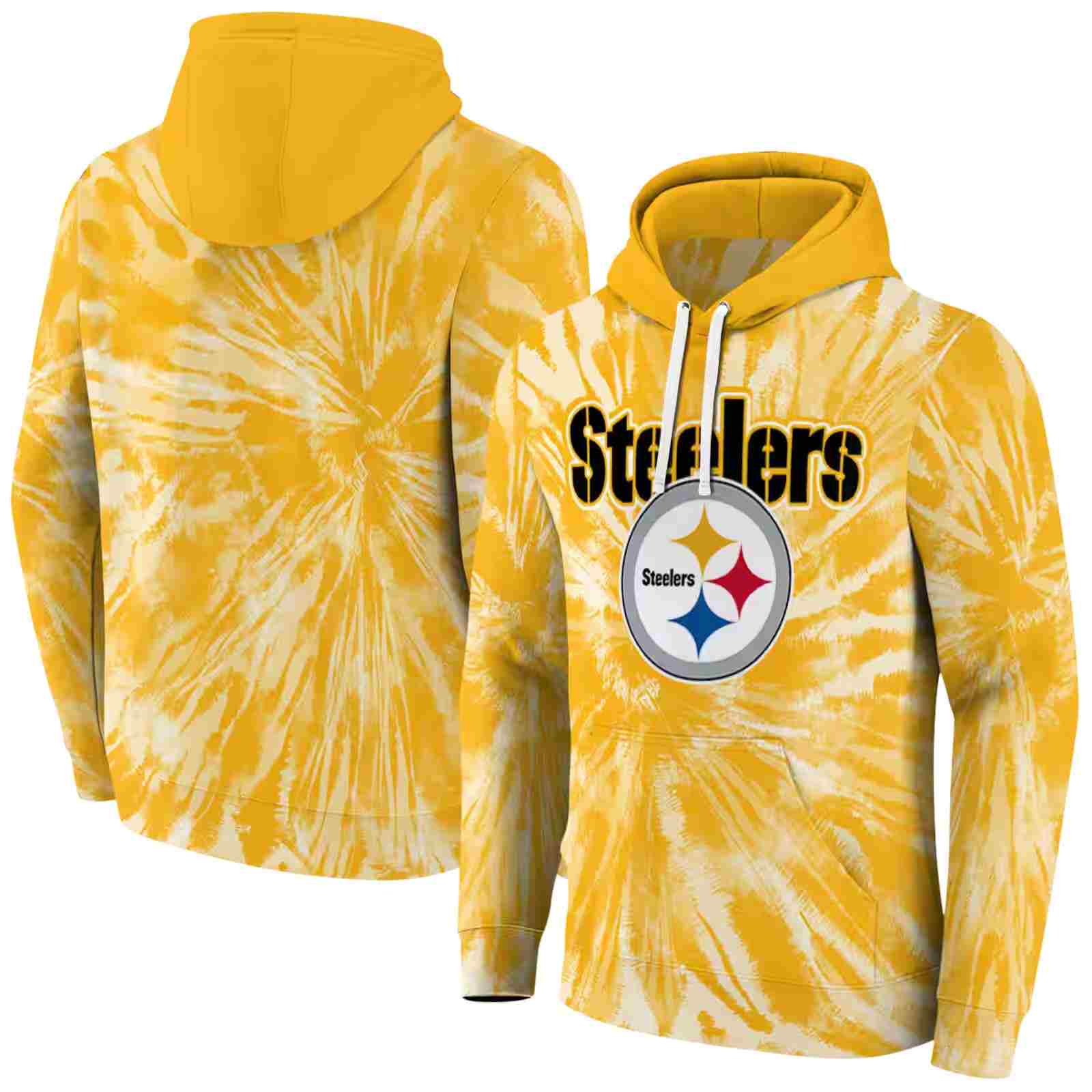 pittsburgh steelers tie dye pattern gold hoodie fashion forward