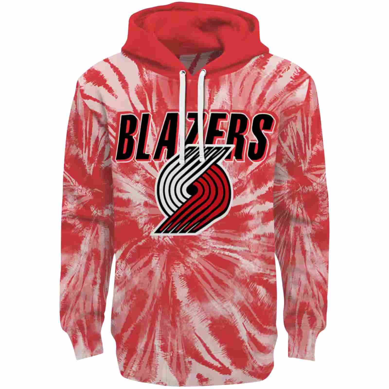 Portland Trail Blazers Tie Dye Pattern Red Hoodie