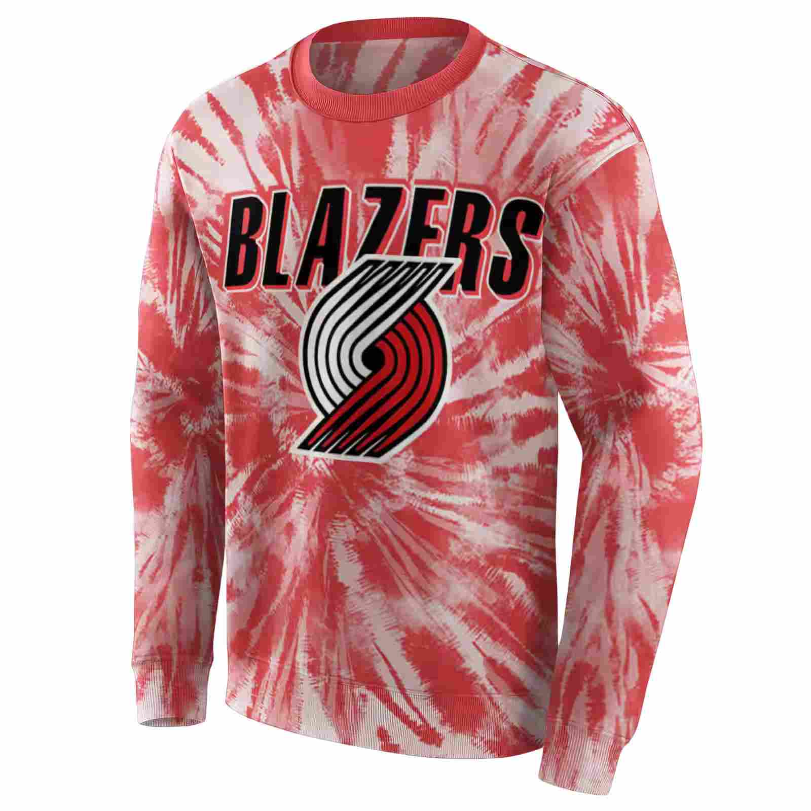 portland trail blazers tie dye pattern red hoodie new arrival