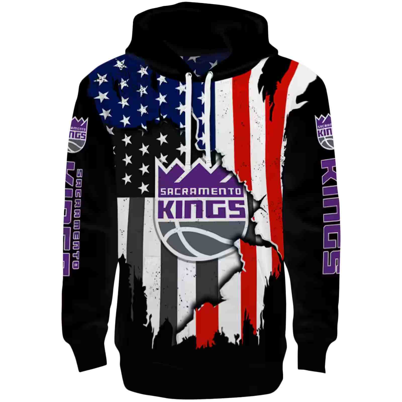 Sacramento Kings American Pride Black Hoodie