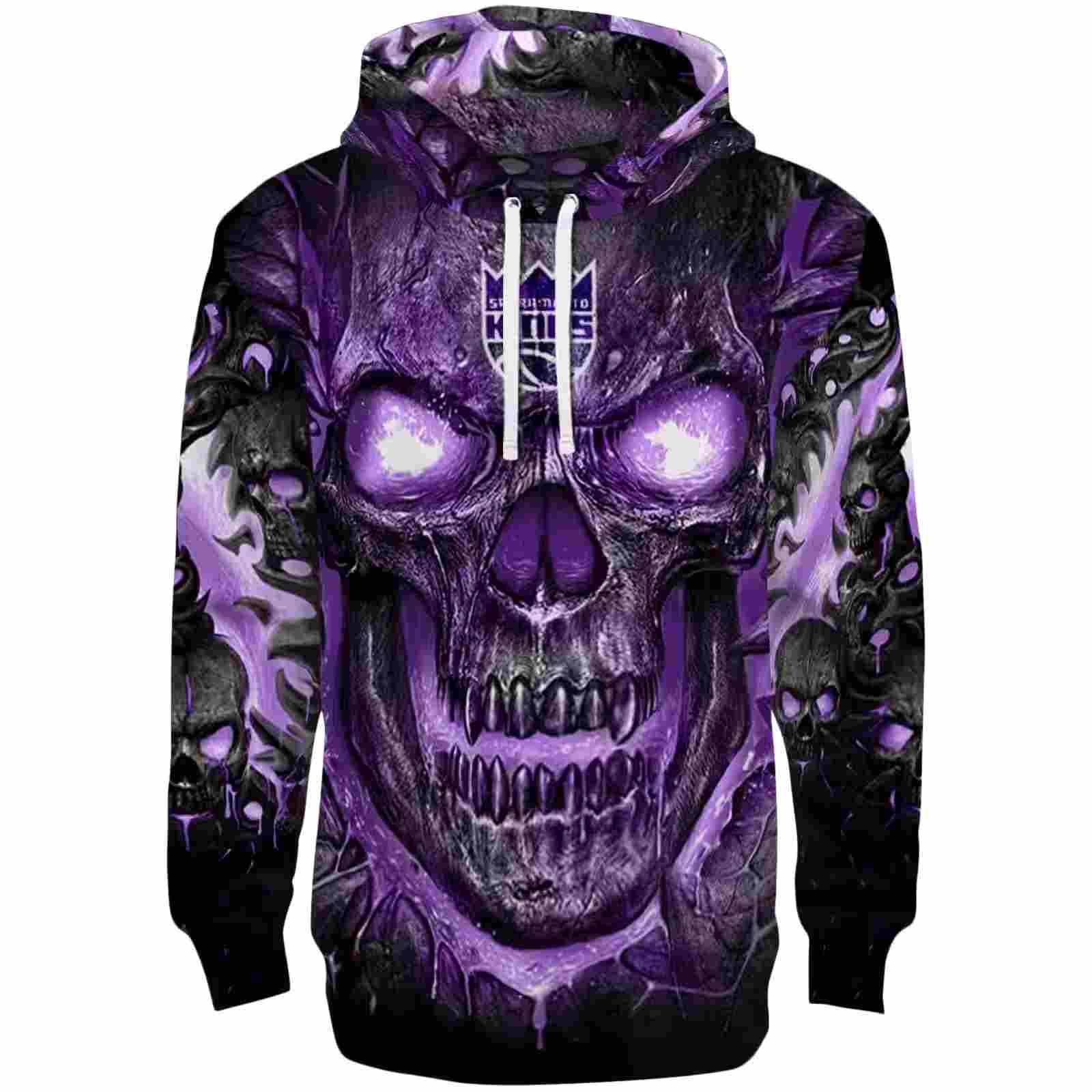 Sacramento Kings Demonic Skull Purple Black Hoodie