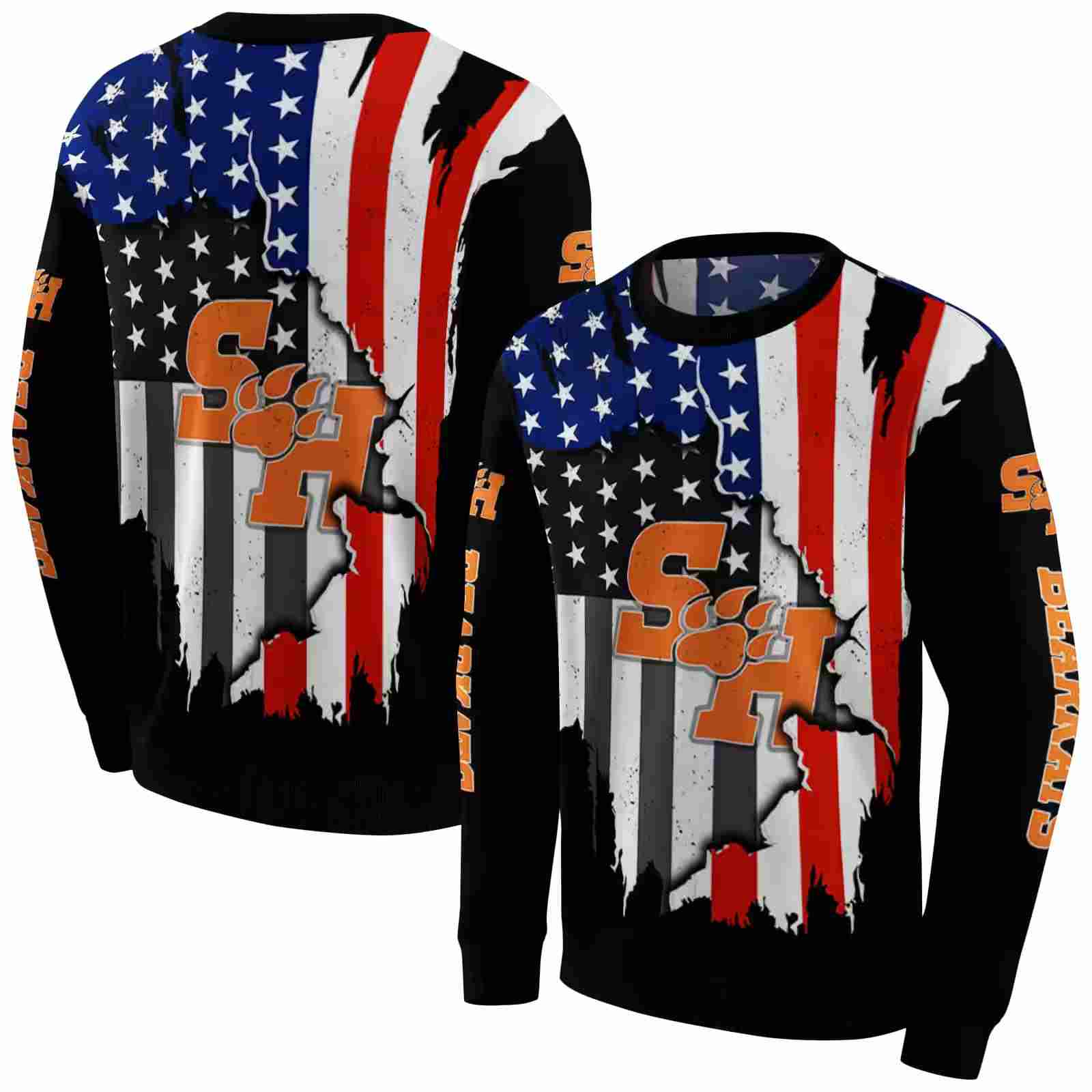 sam houston bearkats american pride black hoodie premium grade