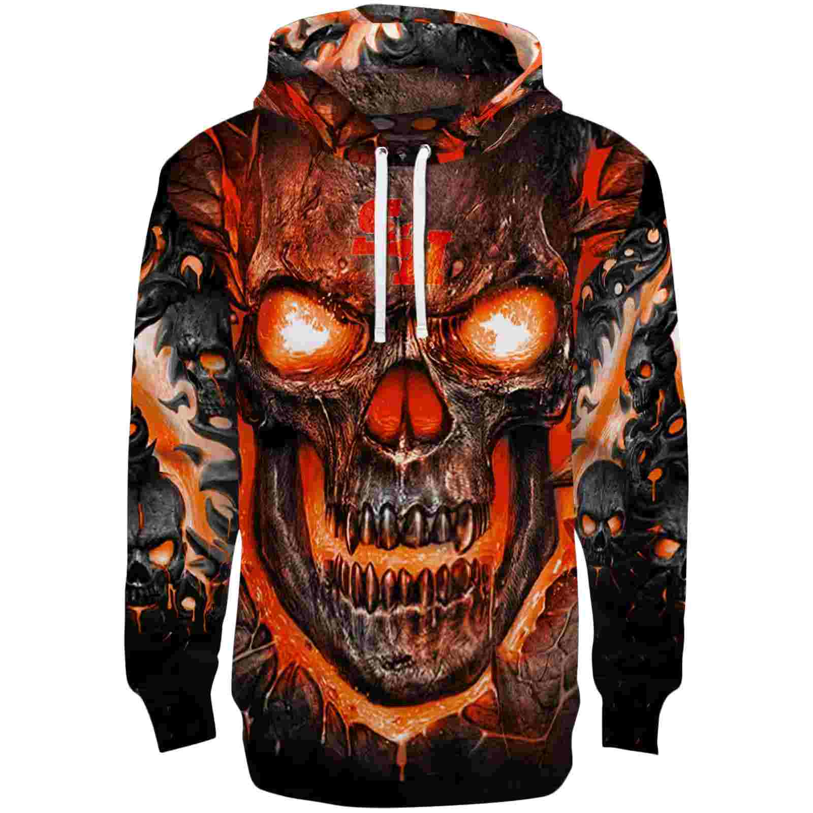 Sam Houston Bearkats Demonic Skull Orange Black Hoodie