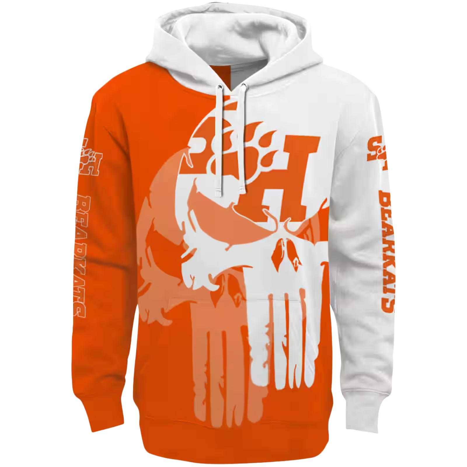 Sam Houston Bearkats Graphic Punisher Orange White Hoodie