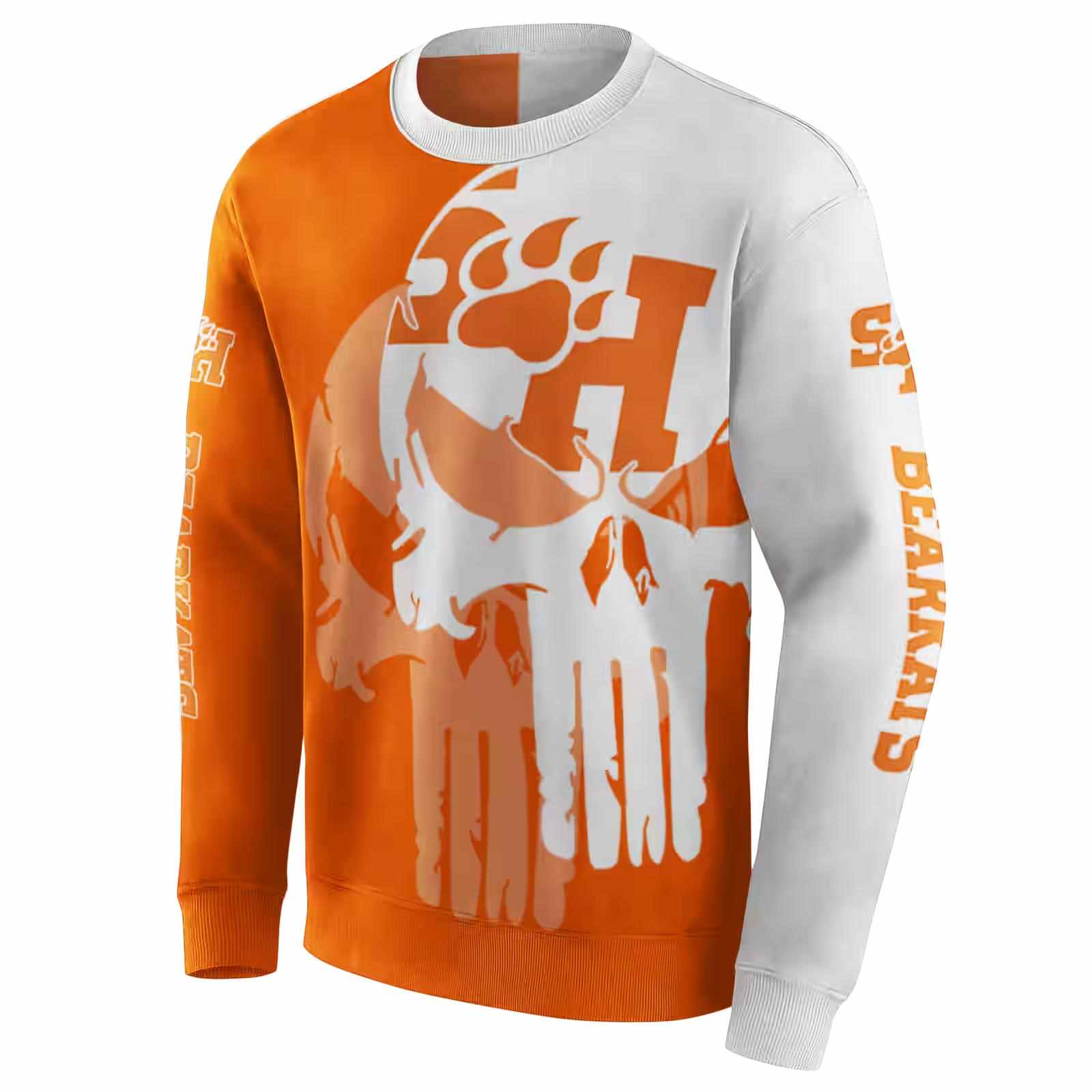 sam houston bearkats graphic punisher orange white hoodie new arrival