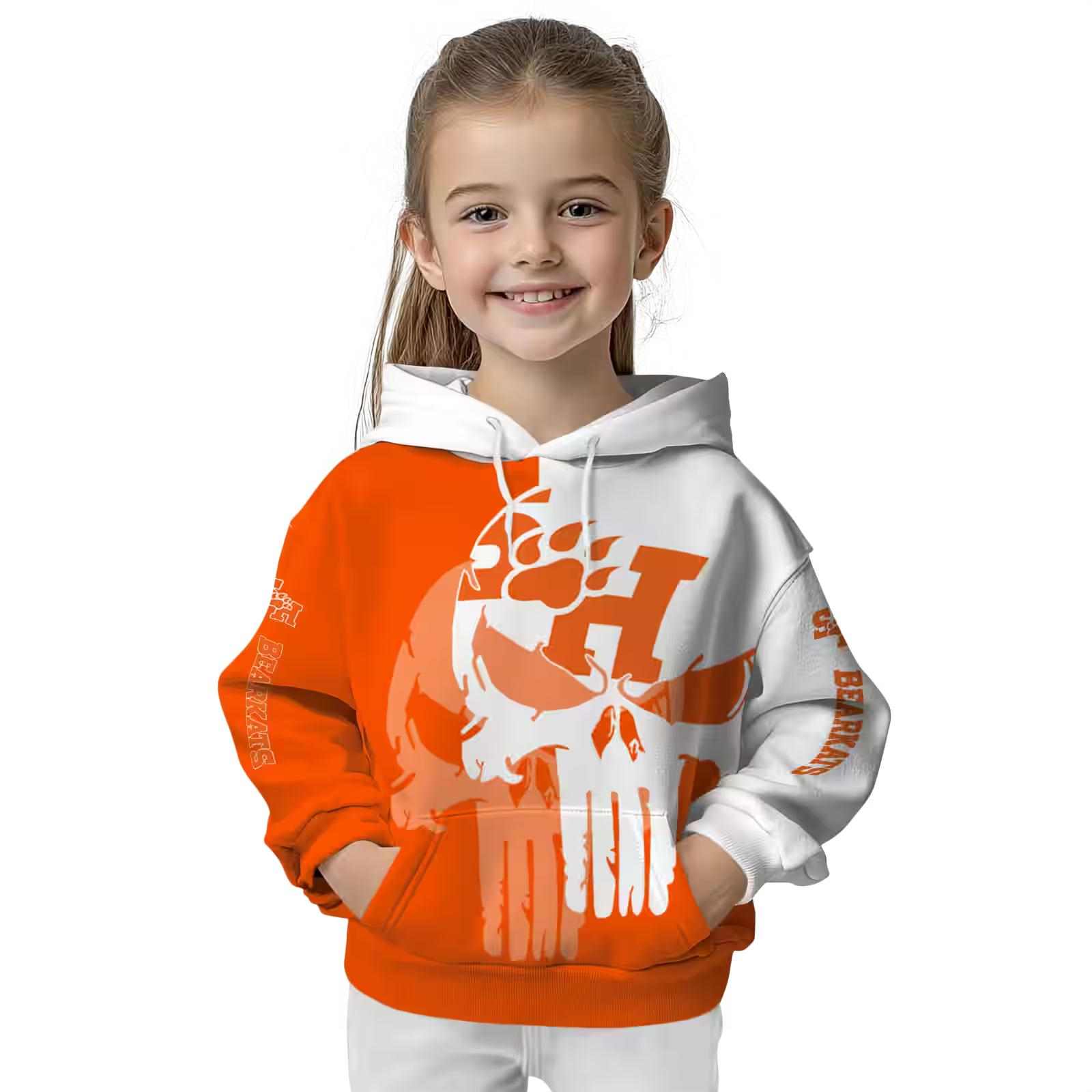 sam houston bearkats graphic punisher orange white hoodie top rated