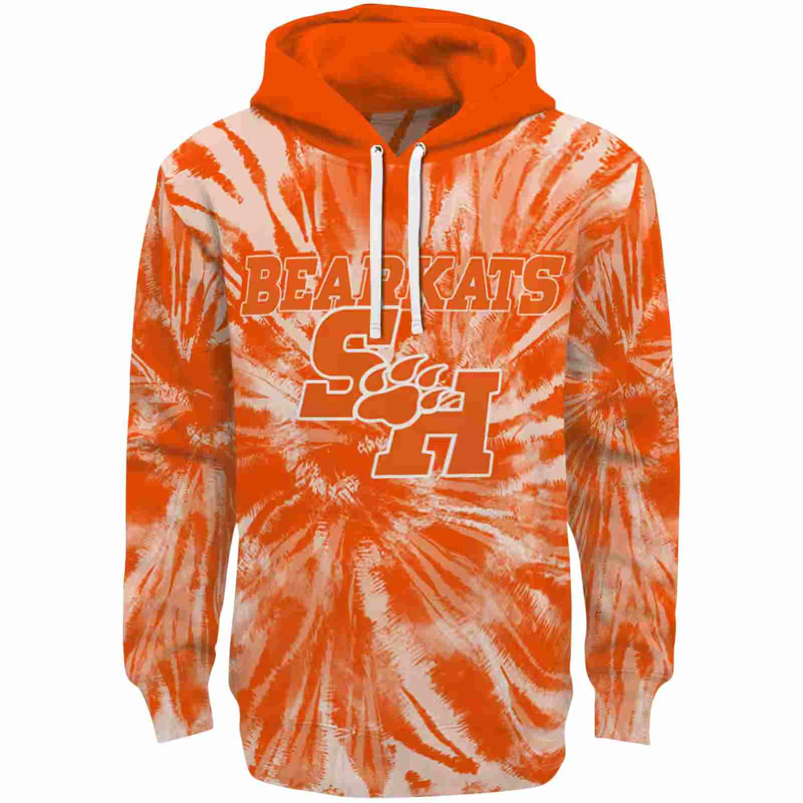 Sam Houston Bearkats Tie Dye Pattern Orange Hoodie