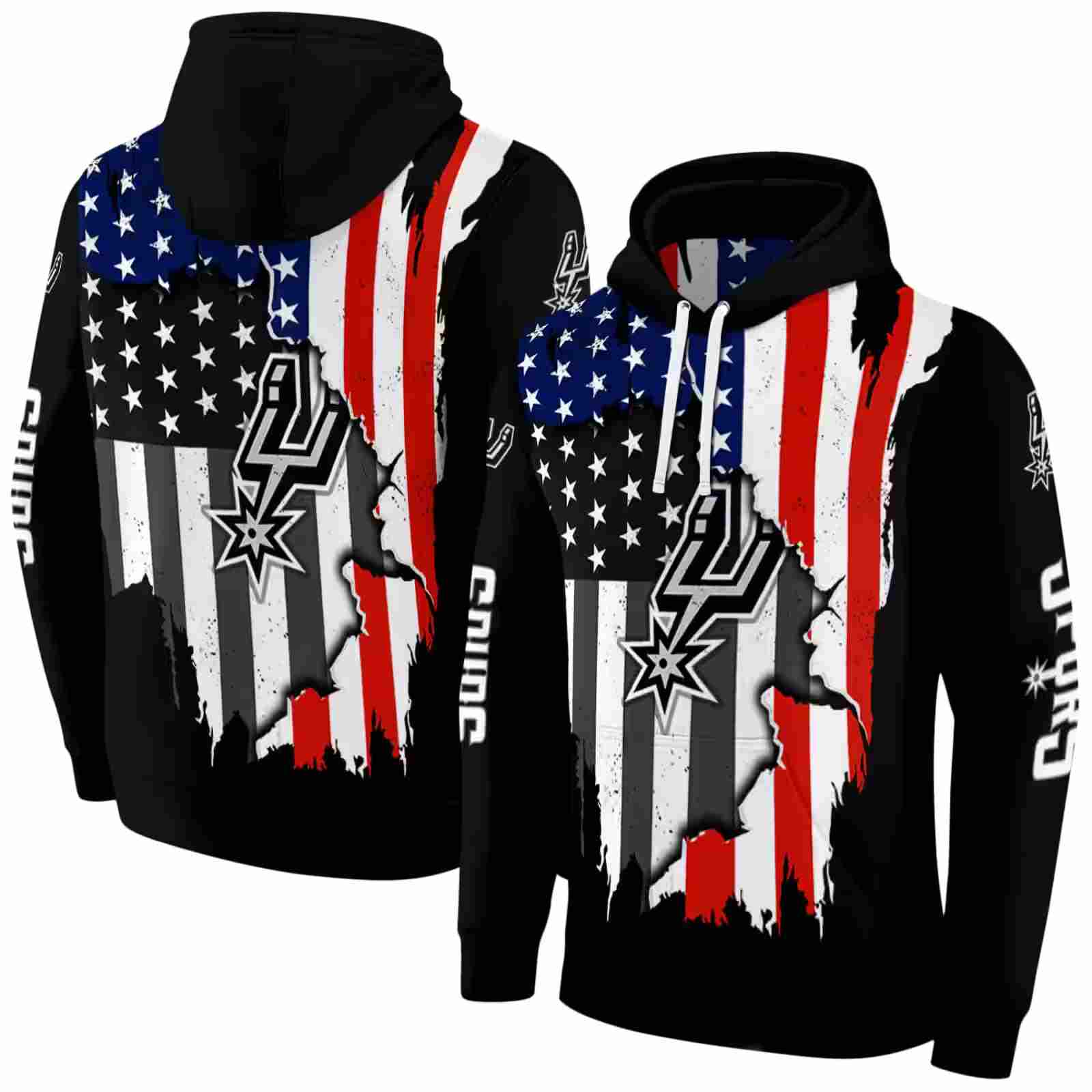 san antonio spurs american pride black hoodie fashion forward