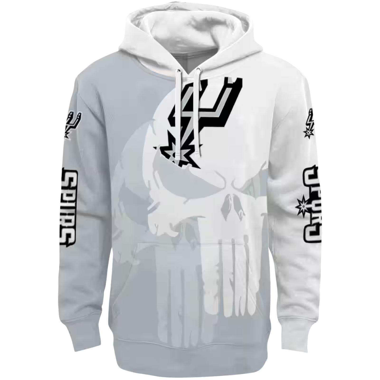 San Antonio Spurs Graphic Punisher Silver White Hoodie