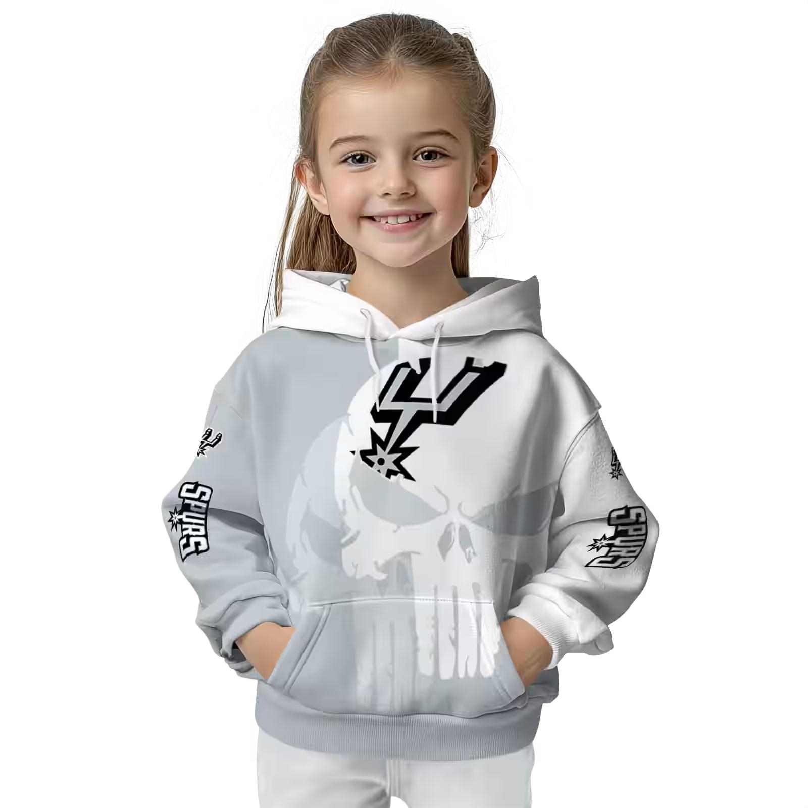 san antonio spurs graphic punisher silver white hoodie top rated