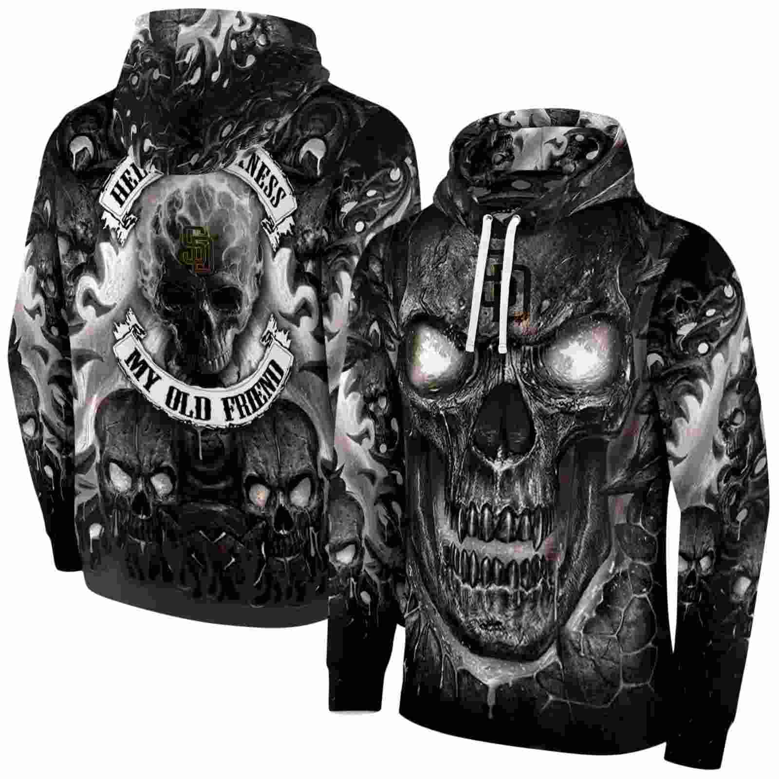 san diego padres demonic skull brown black hoodie fashion forward