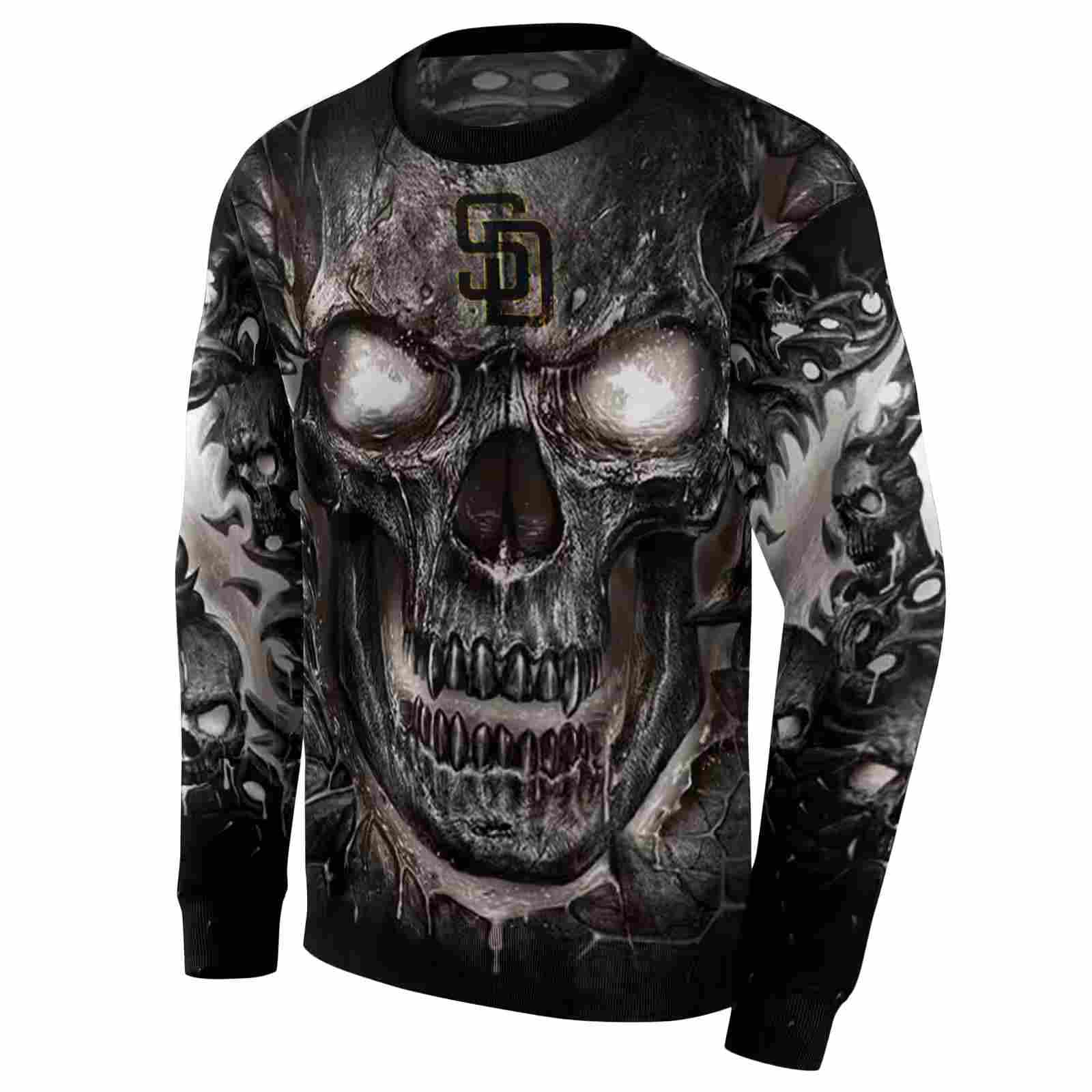 san diego padres demonic skull brown black hoodie new arrival