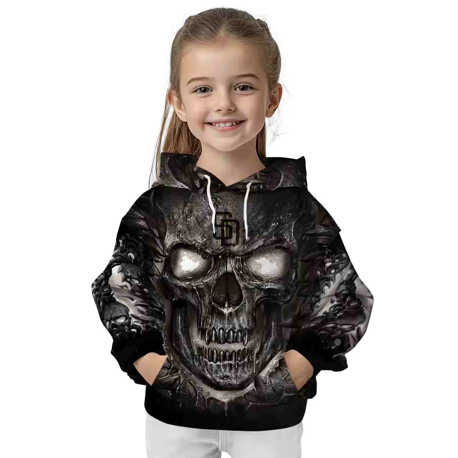 san diego padres demonic skull brown black hoodie top rated