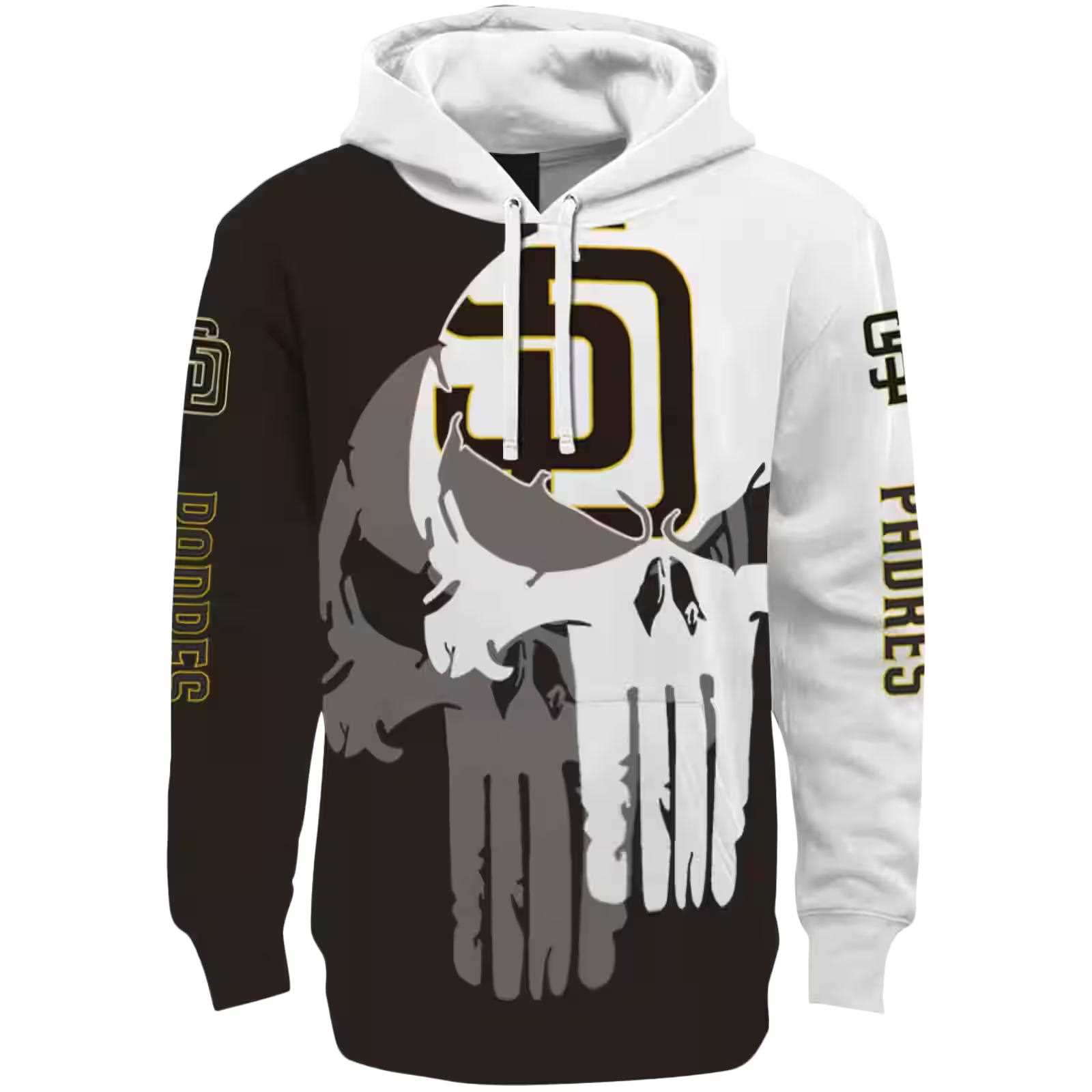 San Diego Padres Graphic Punisher Brown White Hoodie