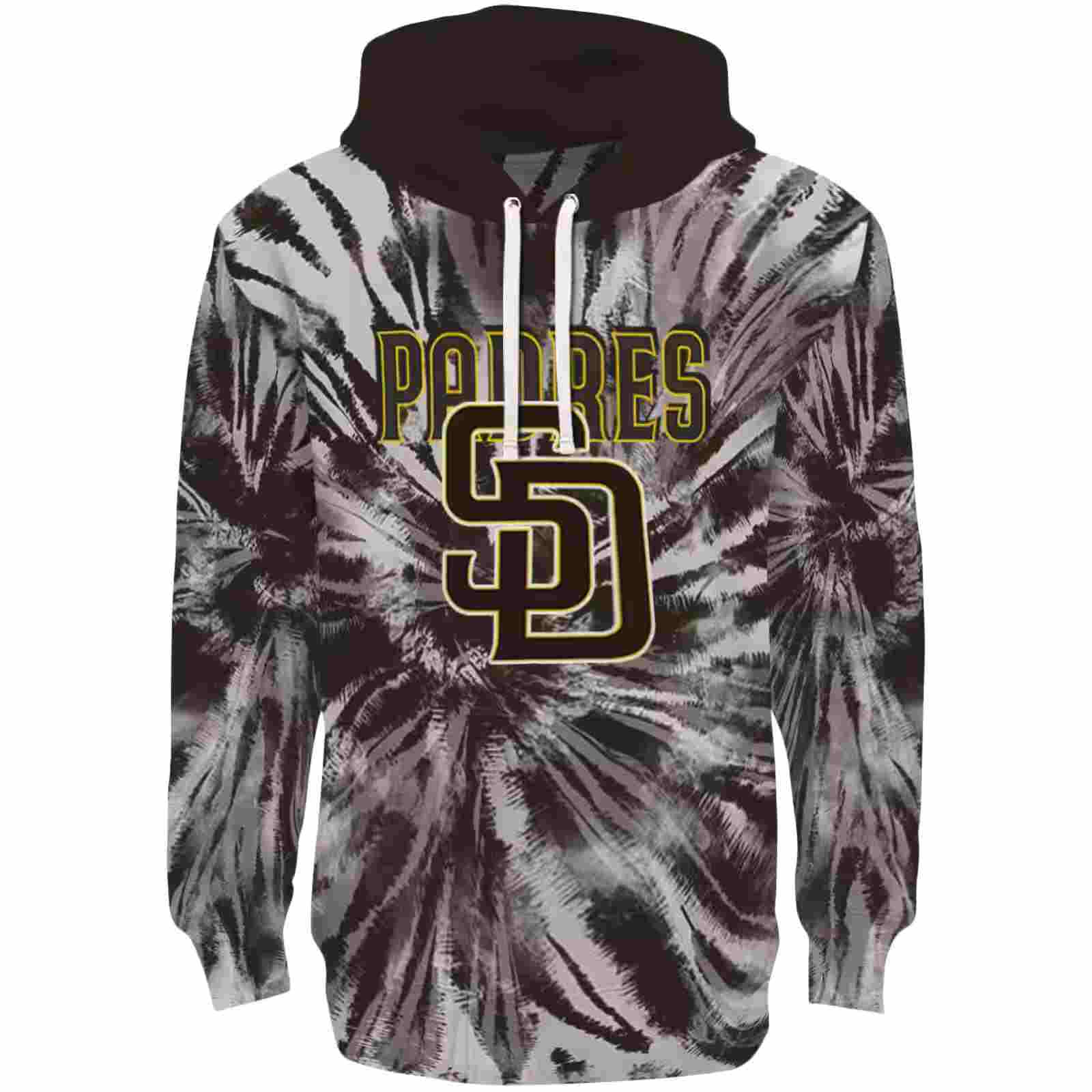 San Diego Padres Tie Dye Pattern Brown Hoodie