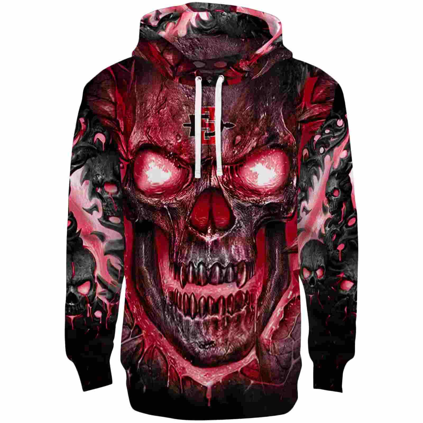 San Diego State Aztecs Demonic Skull Red Black Hoodie