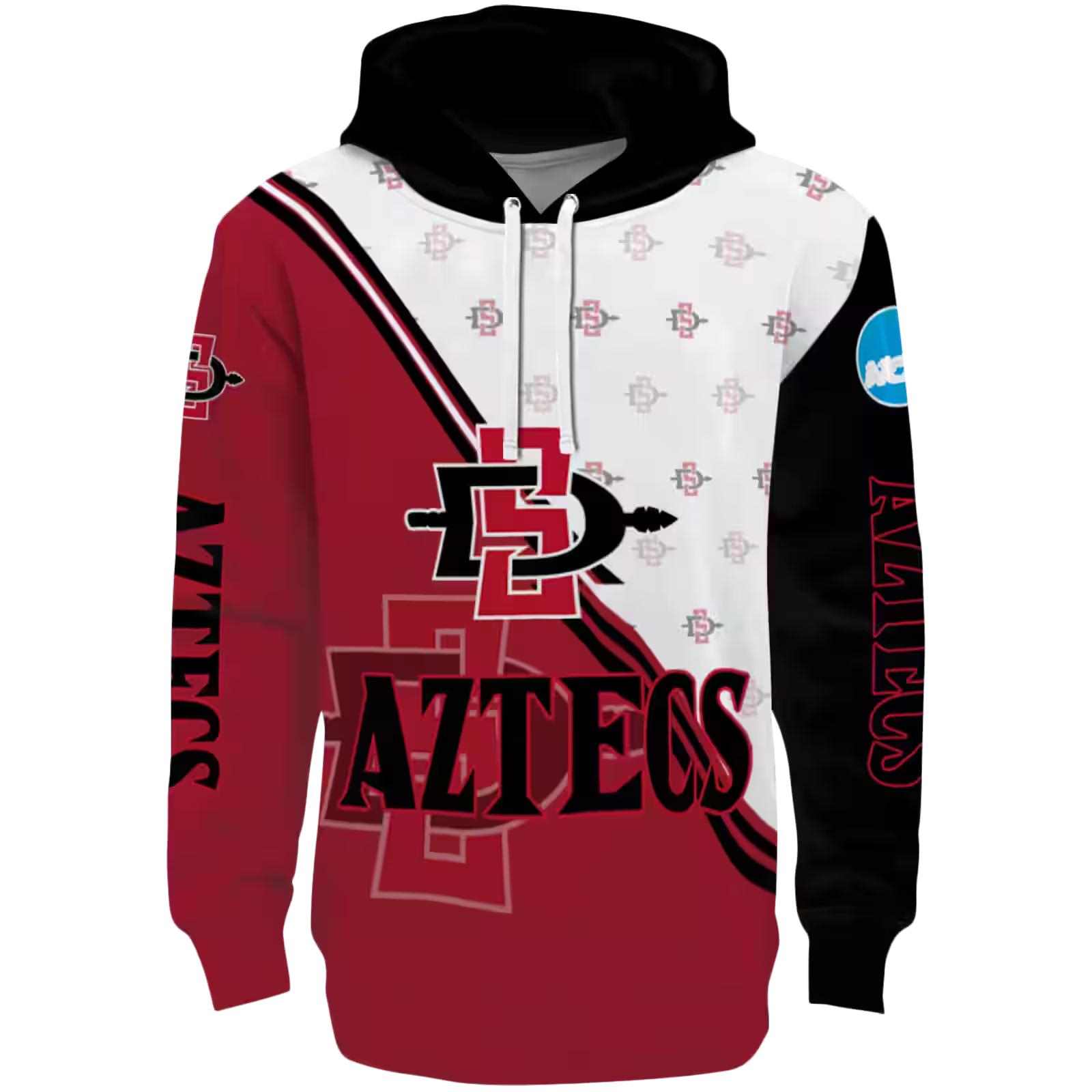 San Diego State Aztecs Diagonal Stripe Red White Hoodie