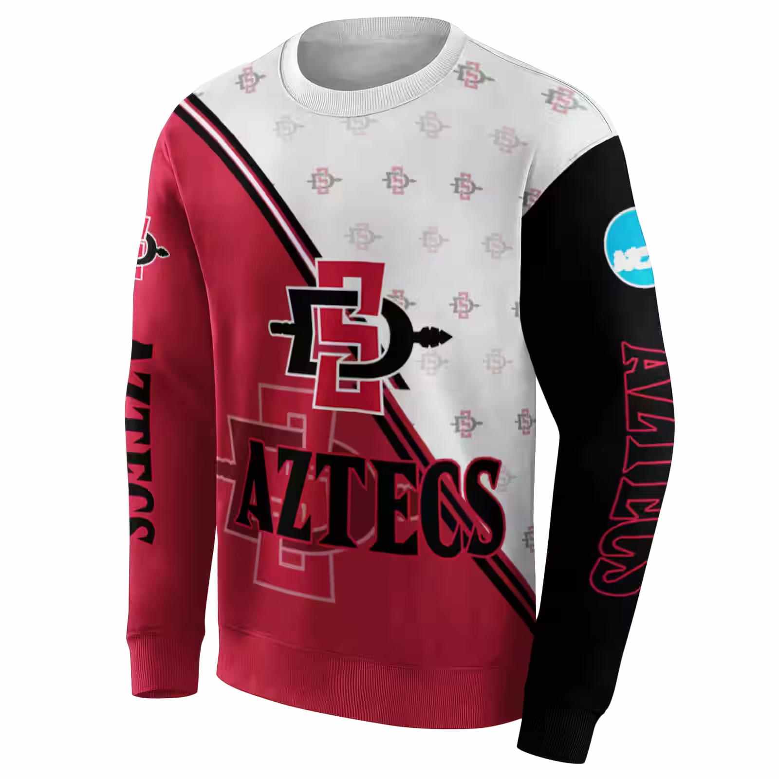 san diego state aztecs diagonal stripe red white hoodie new arrival