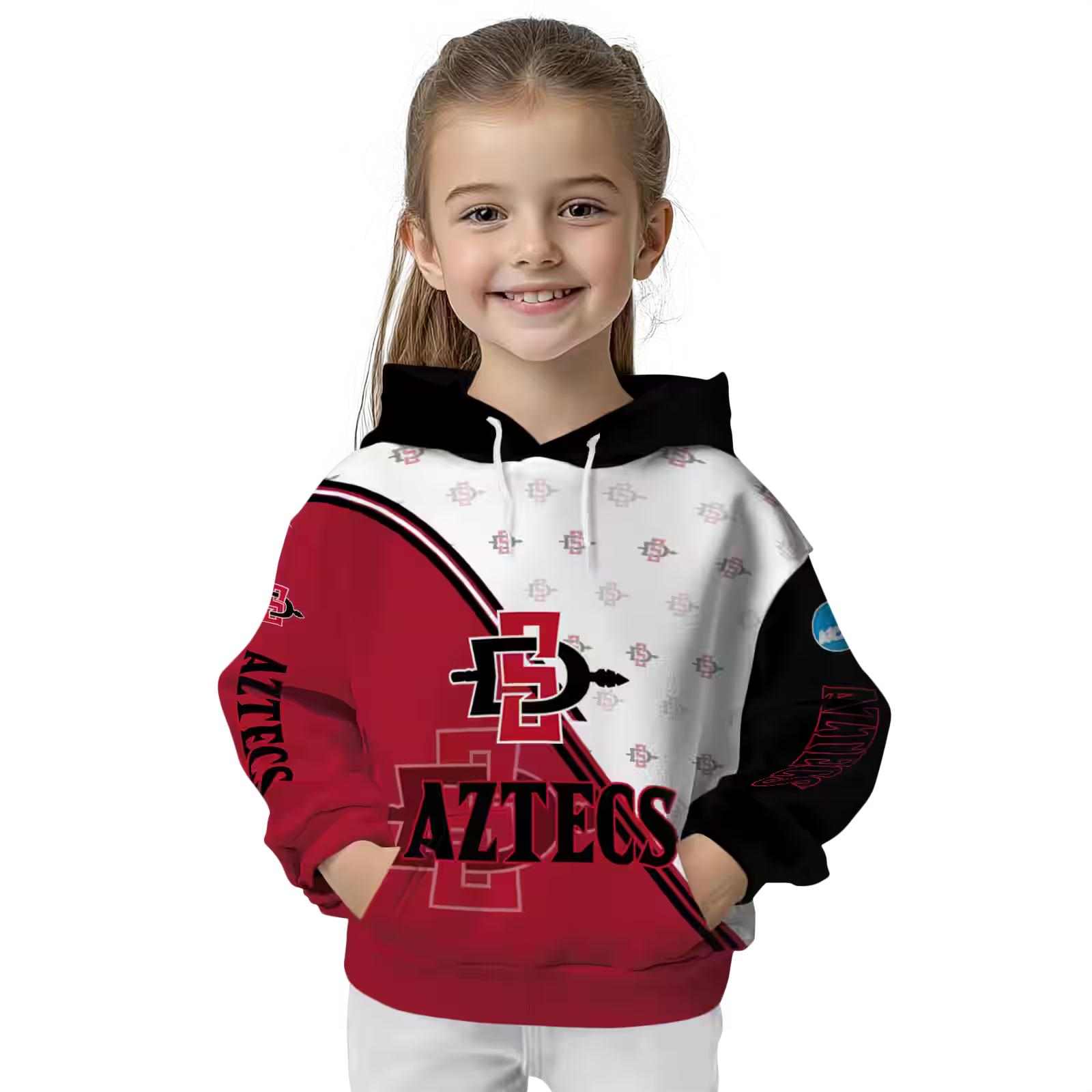 san diego state aztecs diagonal stripe red white hoodie top rated