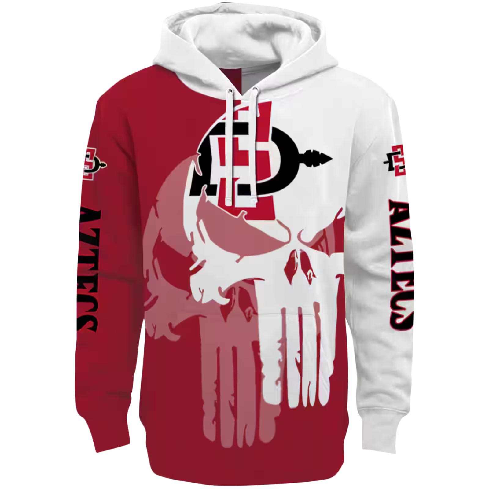 San Diego State Aztecs Graphic Punisher Red White Hoodie