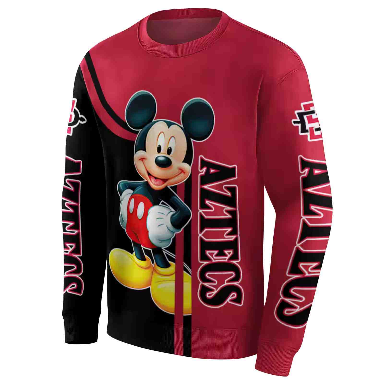 san diego state aztecs mickey mouse red black hoodie new arrival