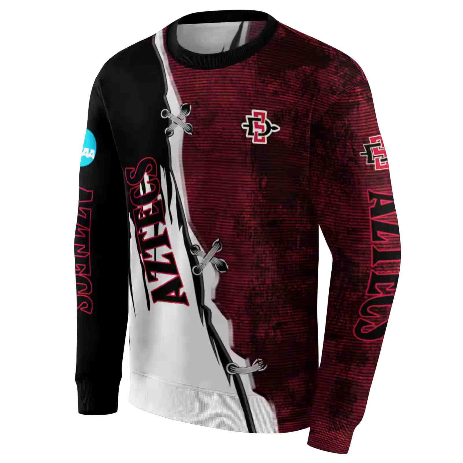 san diego state aztecs ripped pattern red black white hoodie new arrival