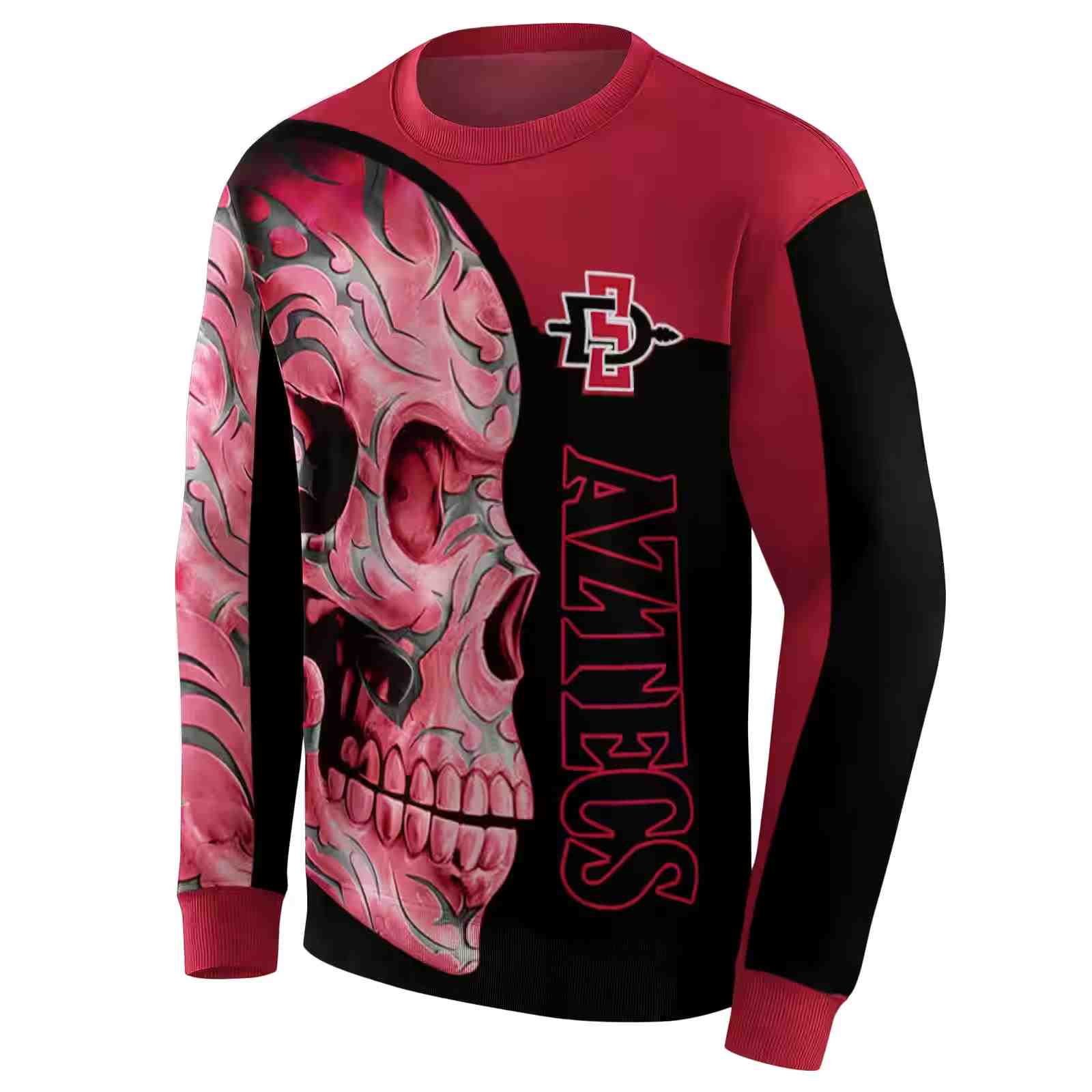 san diego state aztecs skull motif red black hoodie new arrival