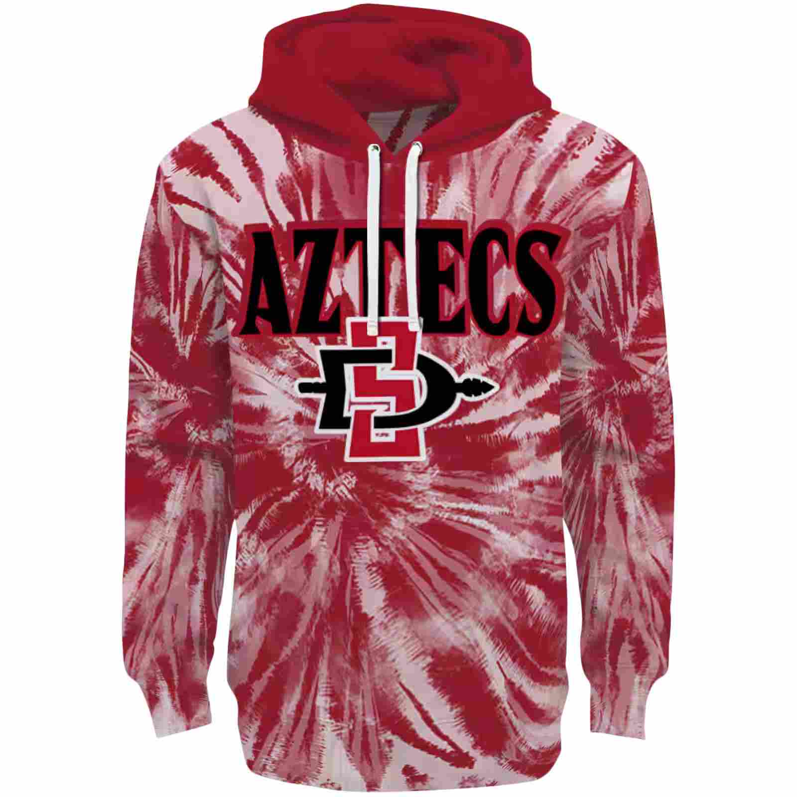 San Diego State Aztecs Tie Dye Pattern Red Hoodie