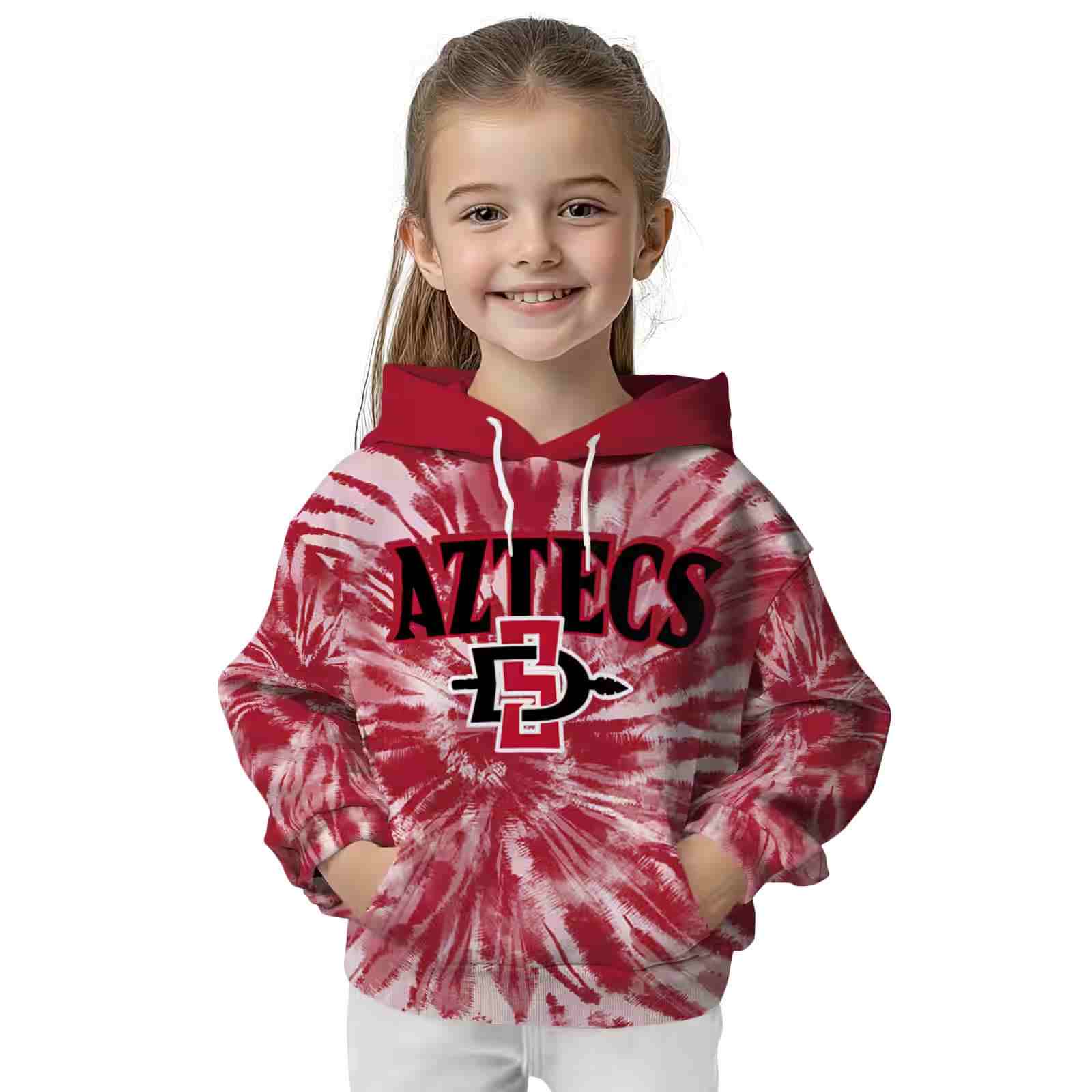 san diego state aztecs tie dye pattern red hoodie top rated