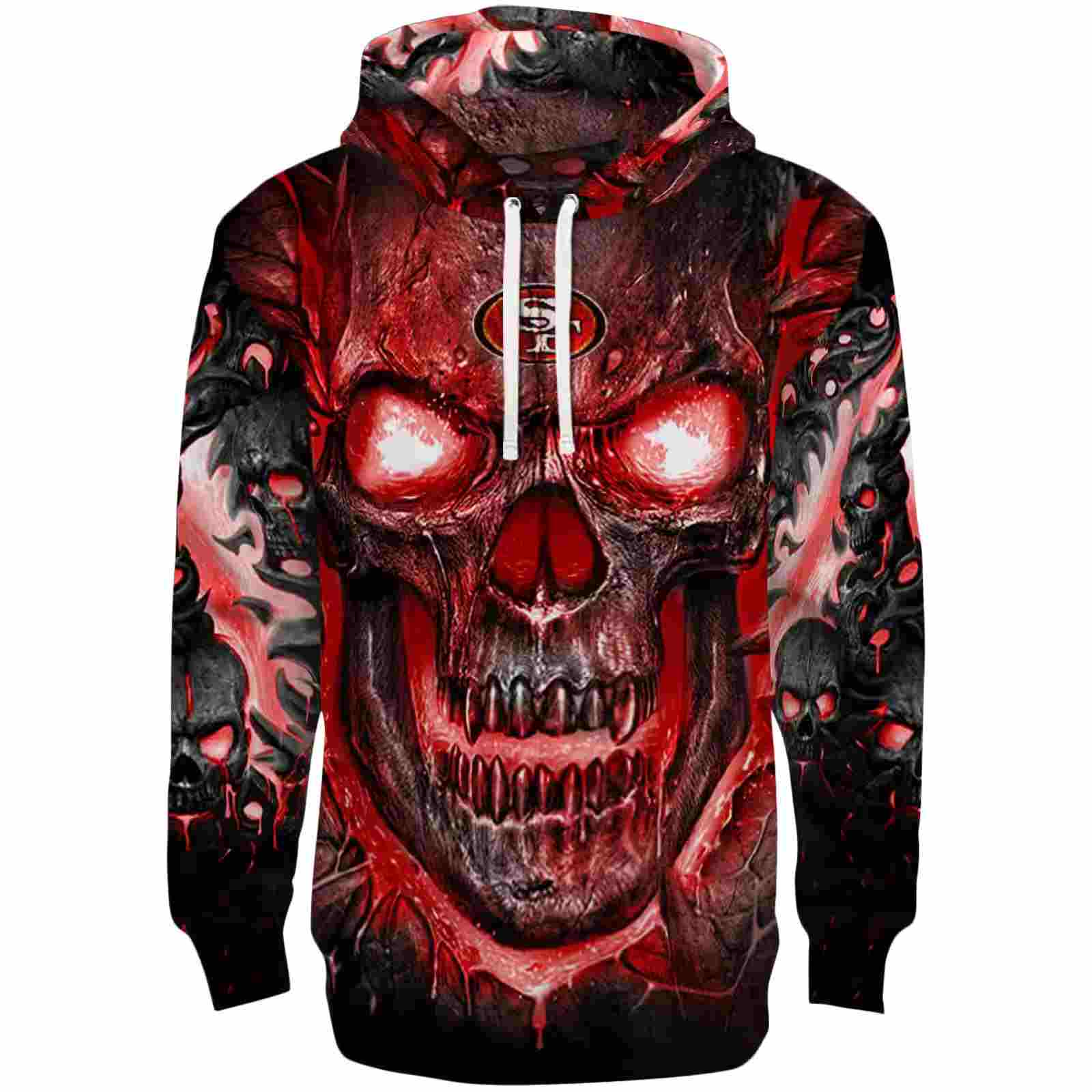 San Francisco 49ers Demonic Skull Red Black Hoodie