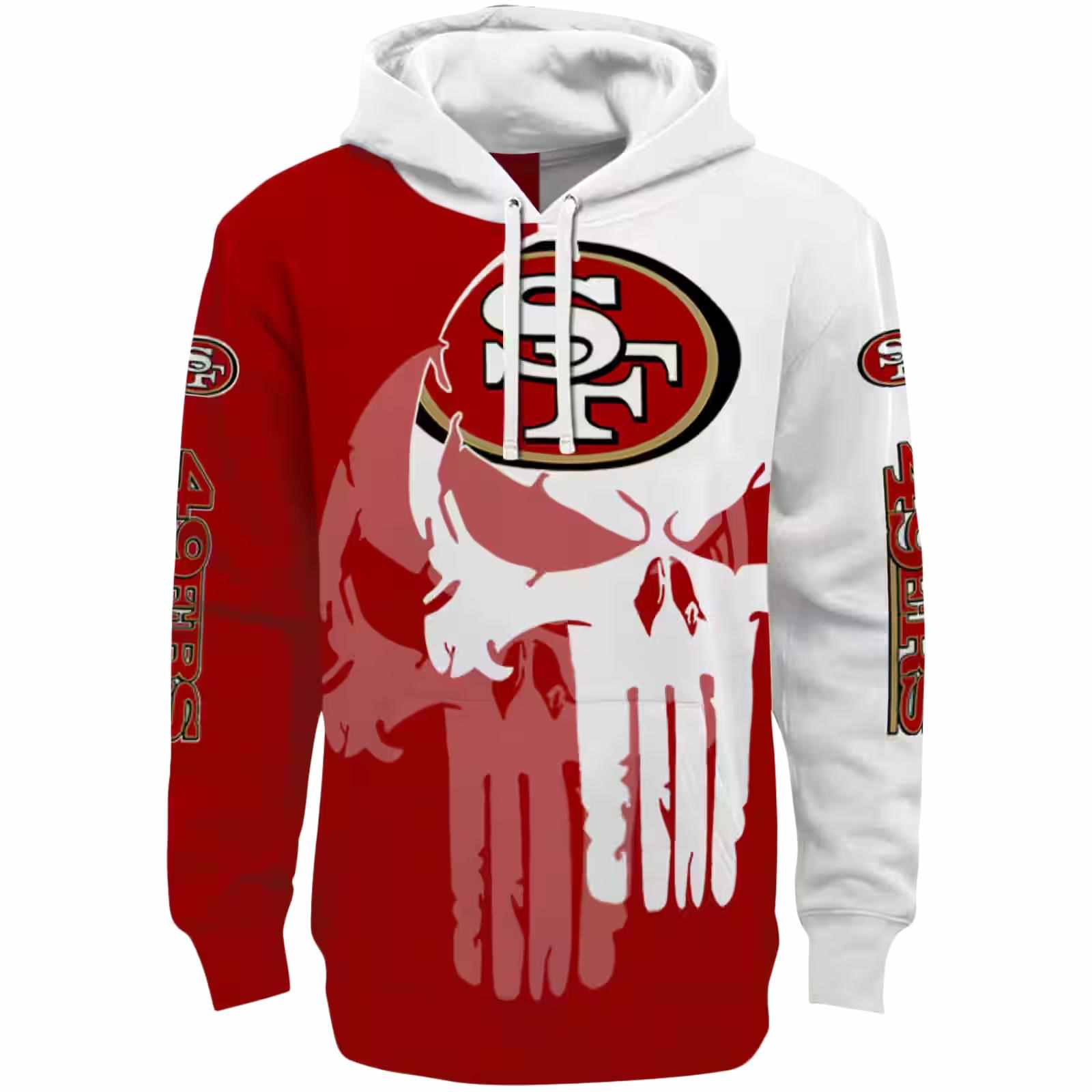 San Francisco 49ers Graphic Punisher Red White Hoodie