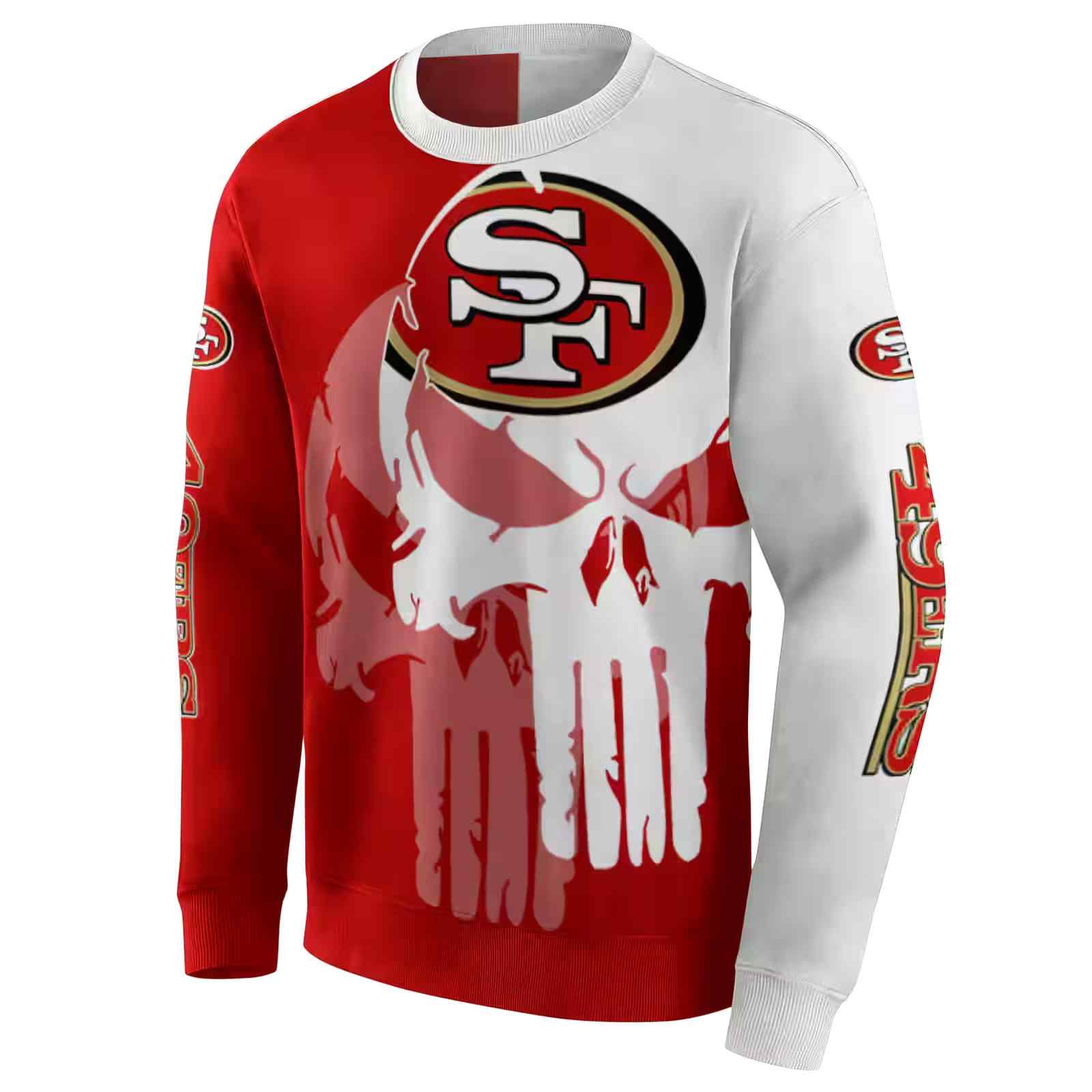 san francisco 49ers graphic punisher red white hoodie new arrival