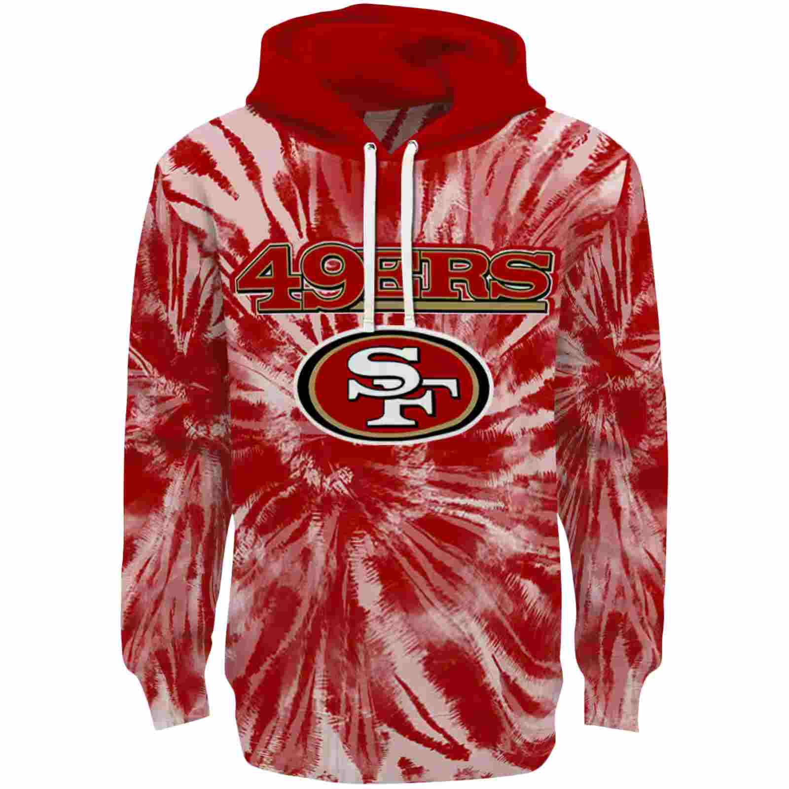 San Francisco 49ers Tie Dye Pattern Red Hoodie