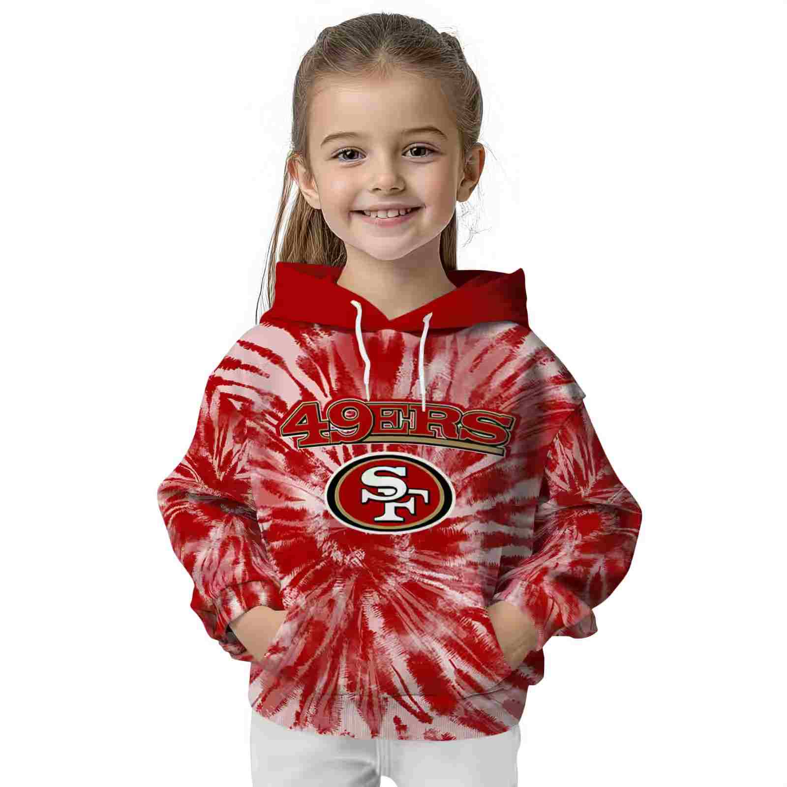 san francisco 49ers tie dye pattern red hoodie top rated