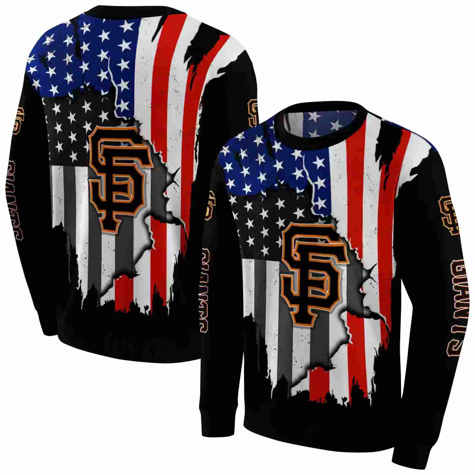 san francisco giants american pride black hoodie premium grade